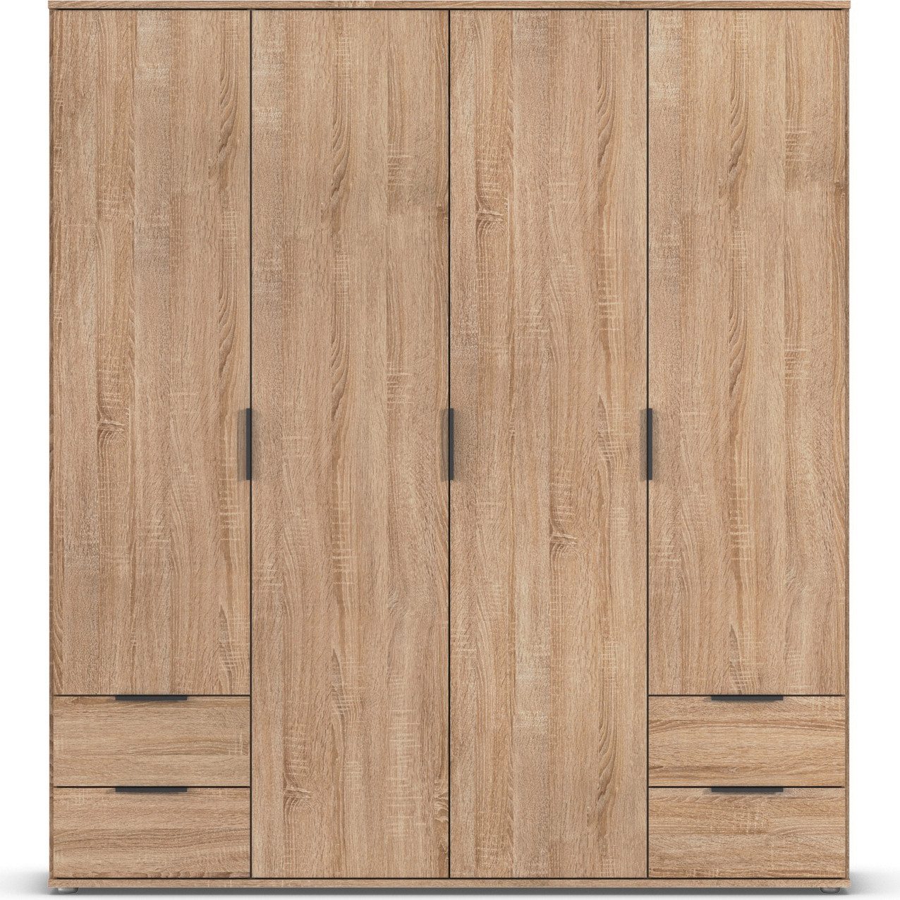 rauch Draaideurkast Kledingkast Kast Garderobe Wasmand ESSEA 4-deurs Breedte 168 cm met 4 lades en moderne grepen MADE IN GERMANY