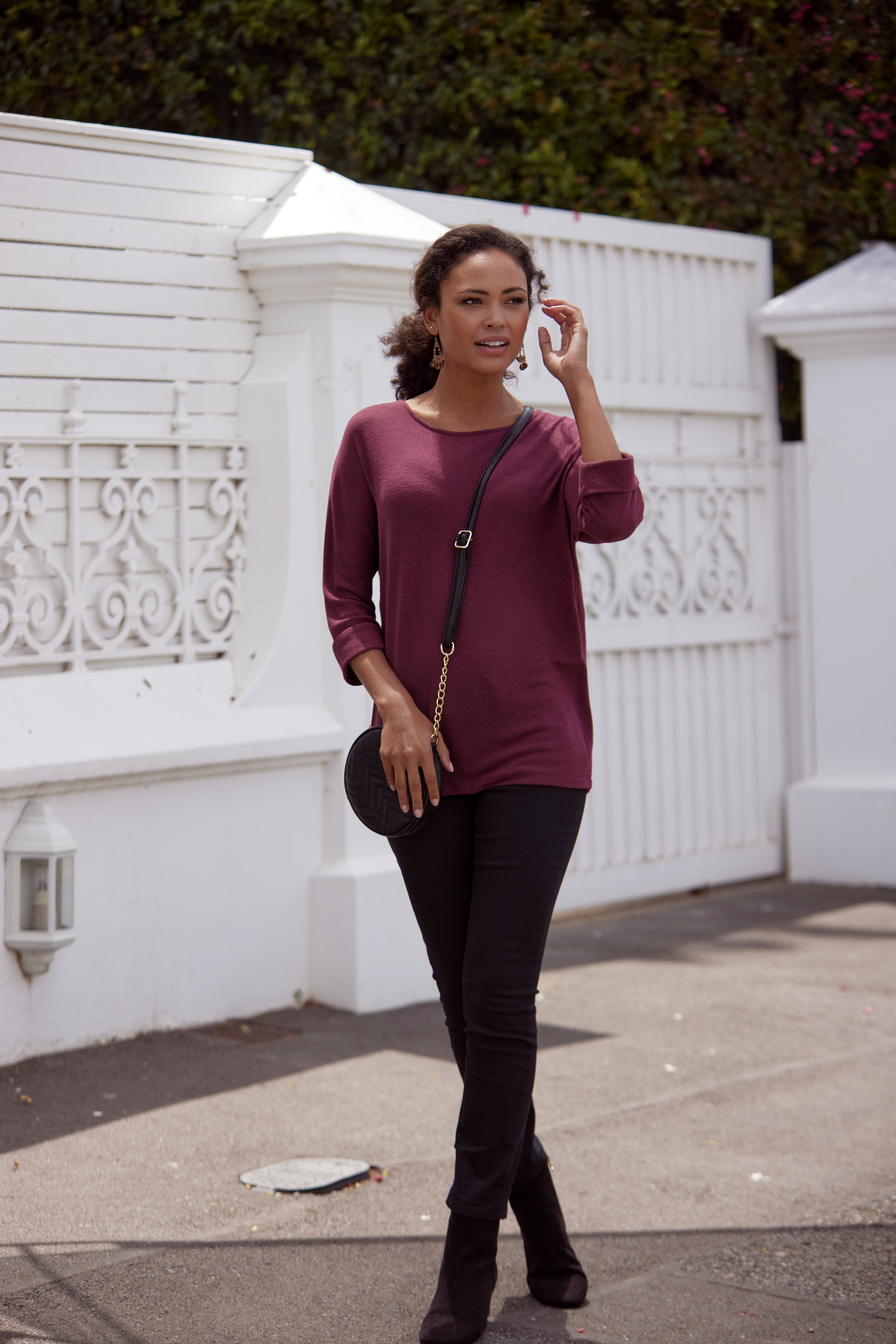 Lascana Shirt met 3/4-mouwen met modieuze mouwen met omslag (1-delig)