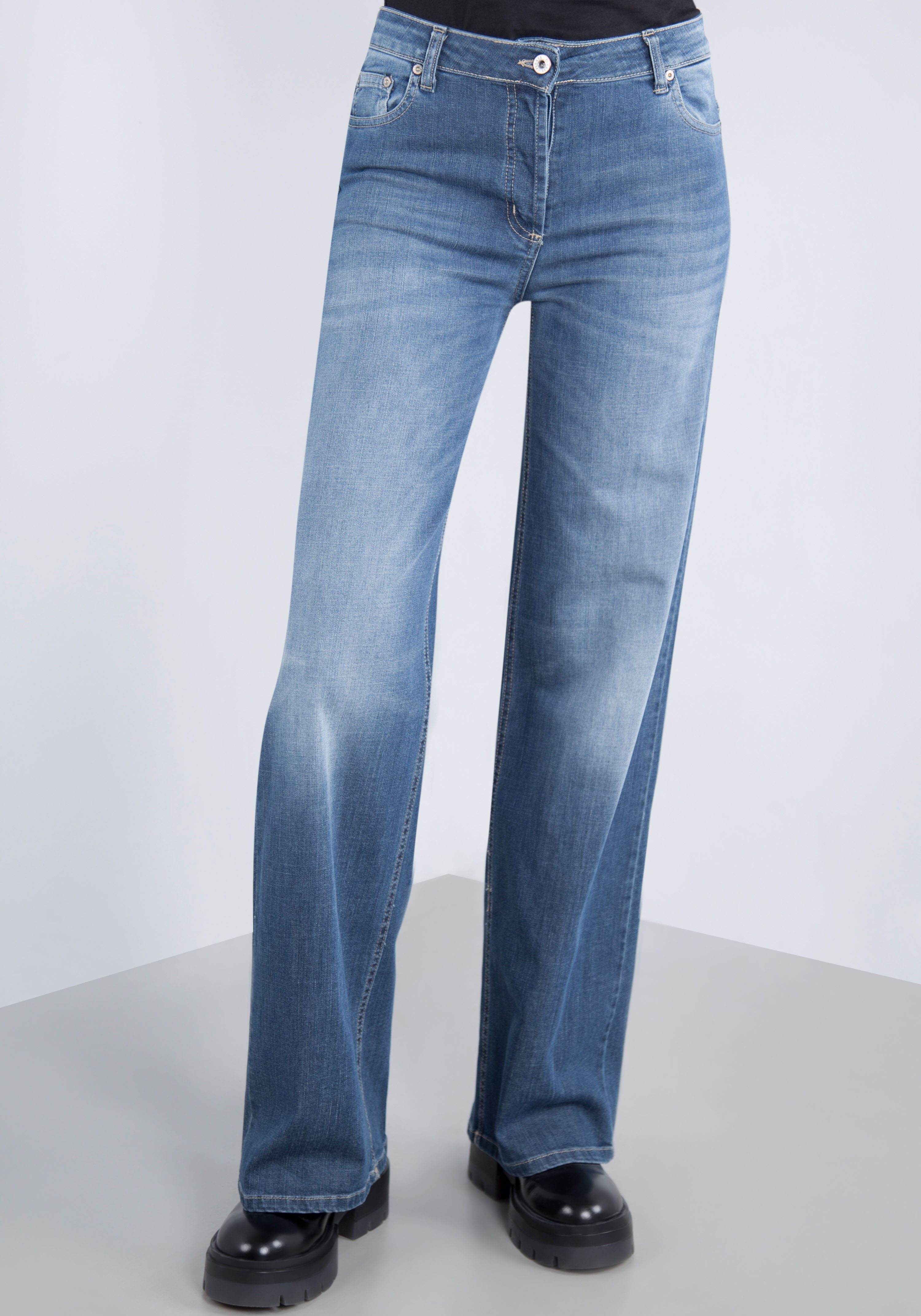 Please Jeans 5-pocket jeans met wijde pijpen