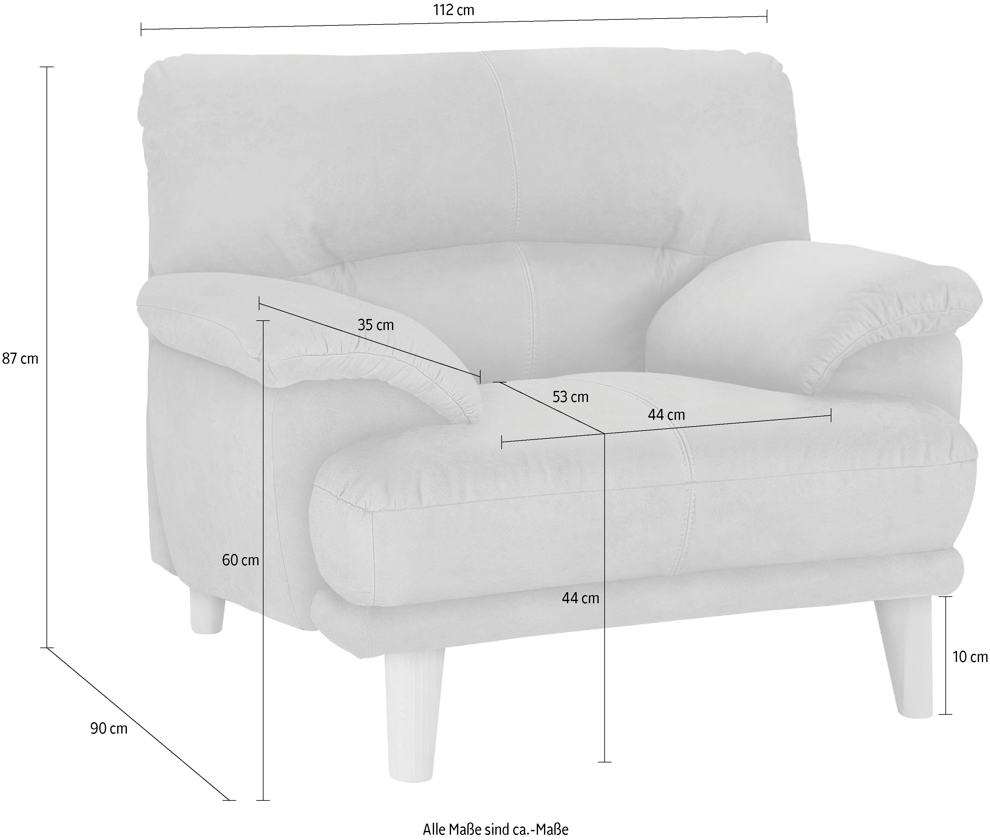 TRENDMANUFAKTUR Fauteuil Cecilia, loungestoel, Italiaans ontwerp, comfortabele armleuningen