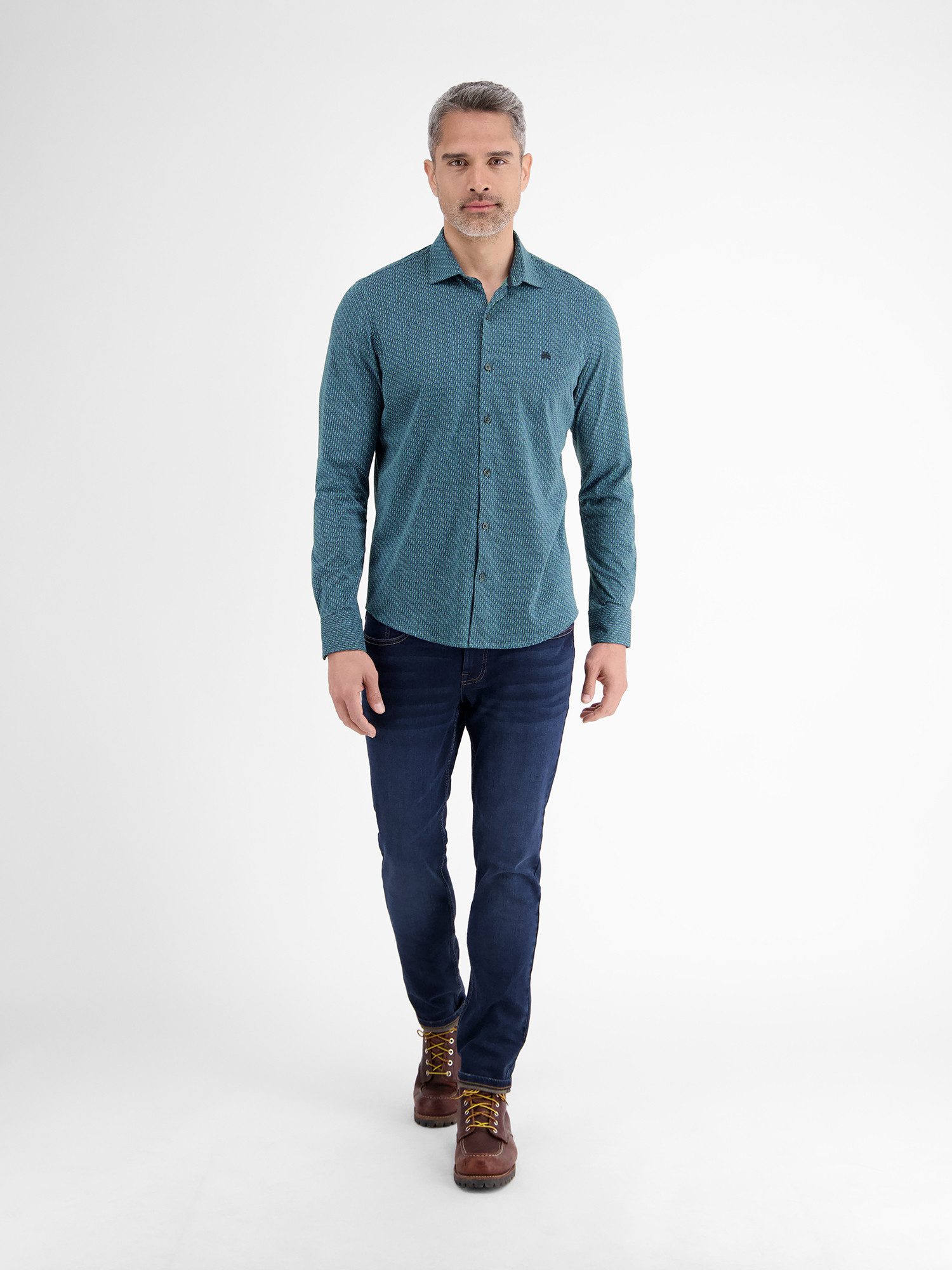 Lerros Overhemd met lange mouwen LERROS jersey herenoverhemd