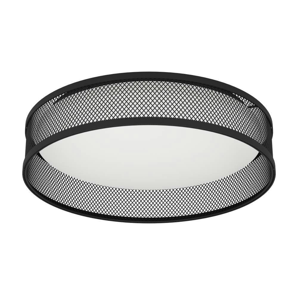 EGLO Plafondlamp LUPPINERIA Plafondlamp, metaal in zwart en kunststof in wit, Ø 38,5 cm (1 stuk)