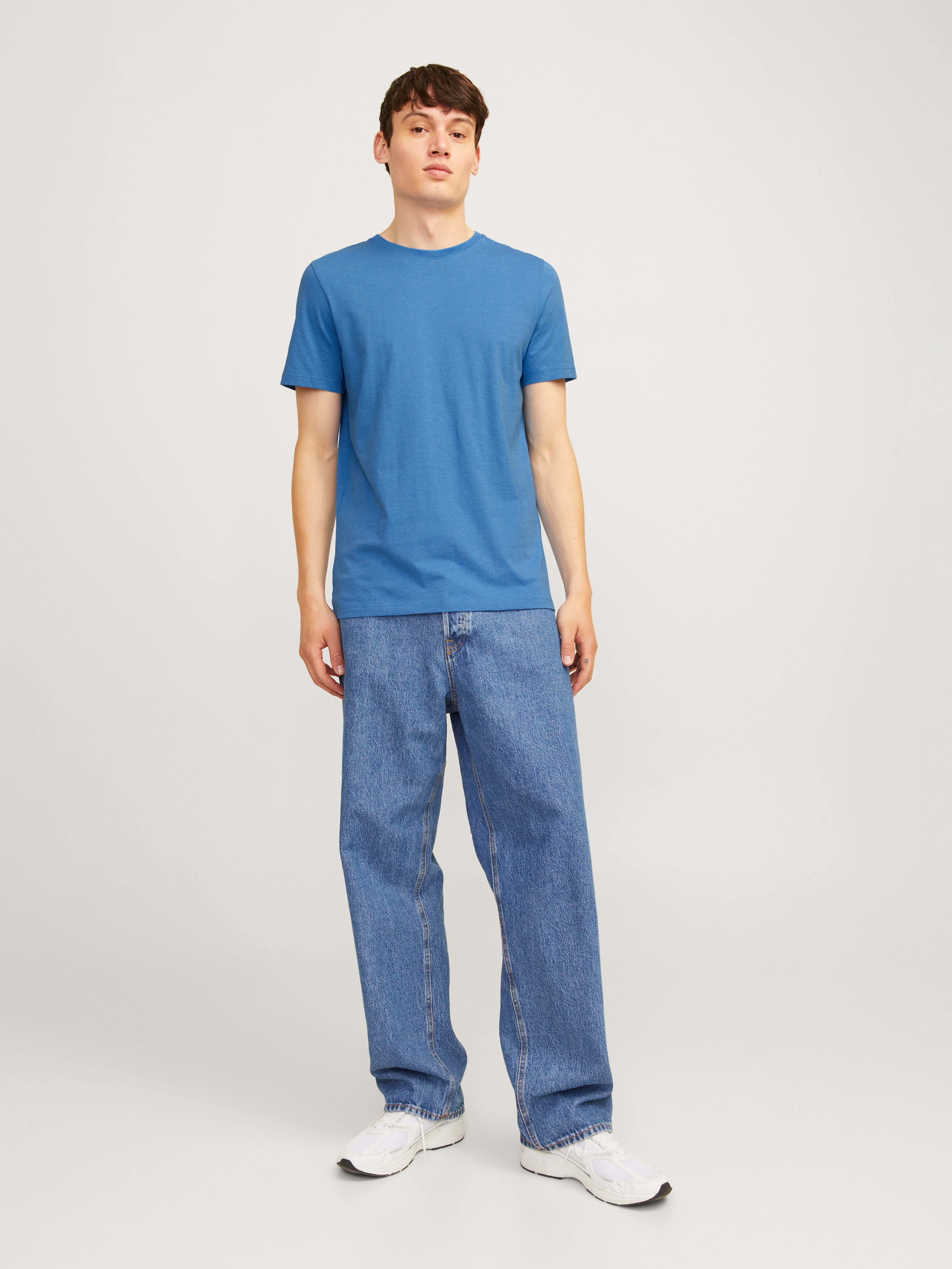 Jack & Jones Shirt met ronde hals JJEORGANIC MELANGE TEE SS O-NECK NOOS