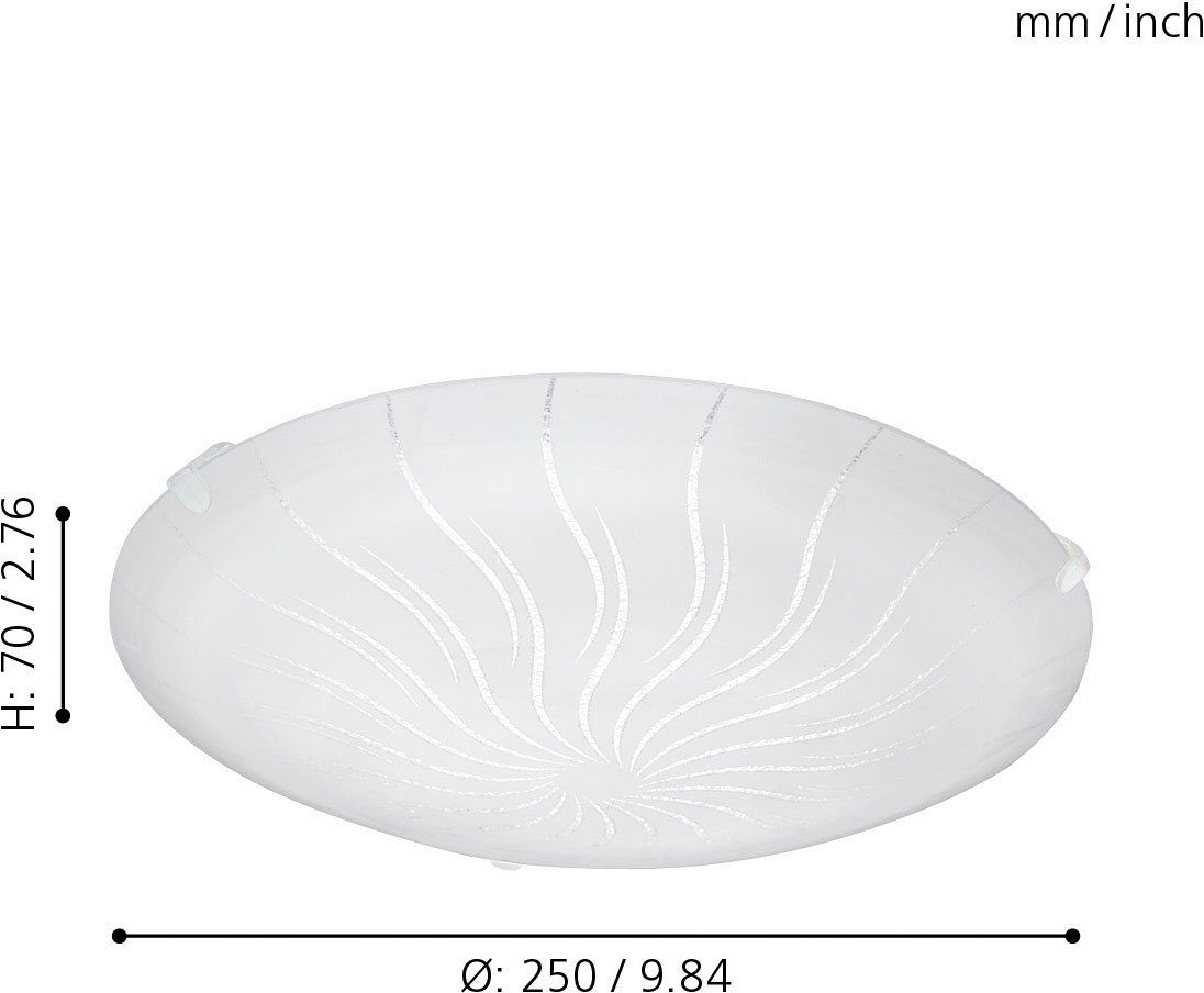 EGLO Plafondlamp MARGITTA 1 Plafondlamp, Lamp voor de woonkamer, slaapkamerlamp, led Vloerlamp, Ø25 cm (1 stuk)