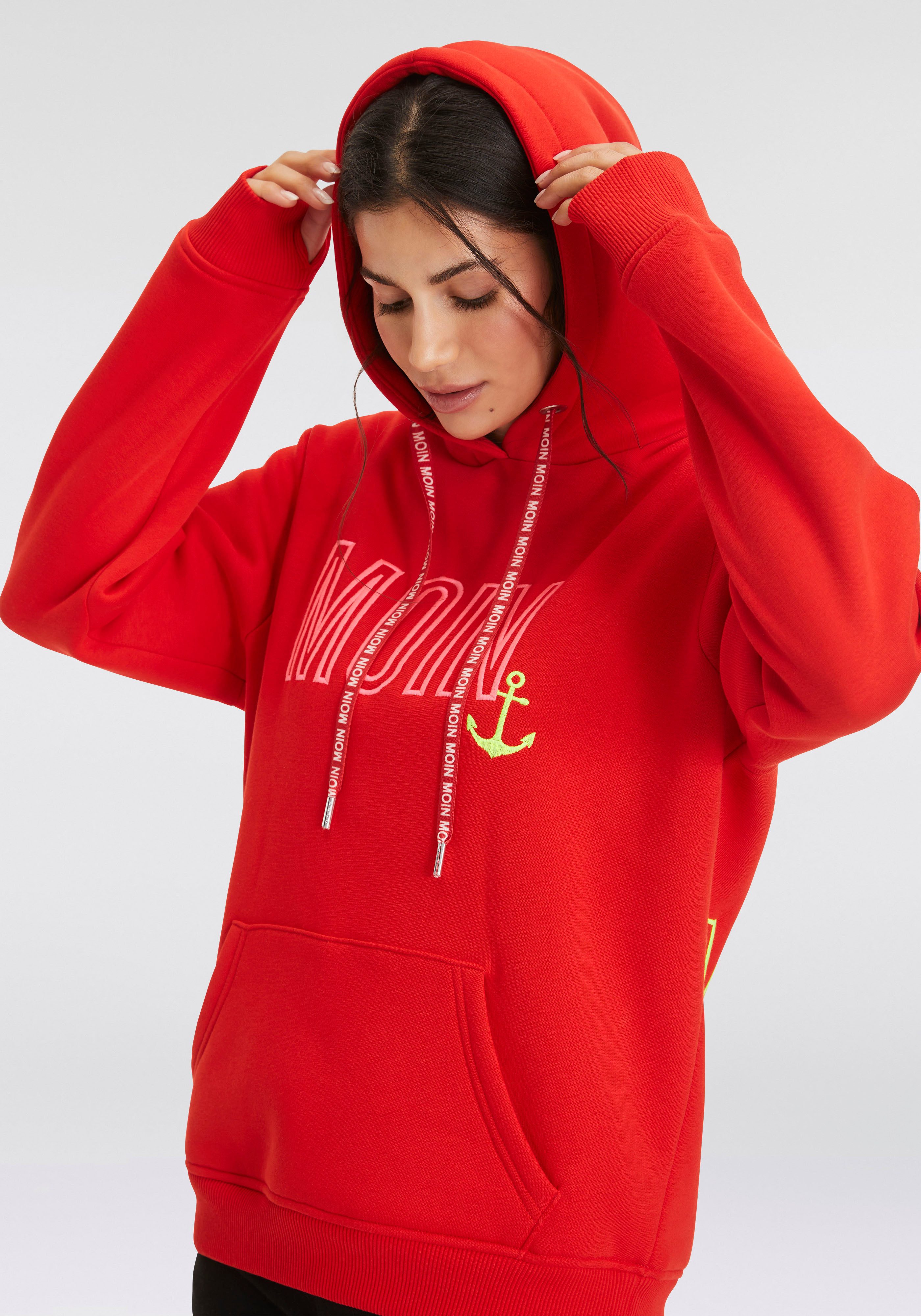 Zwillingsherz Hoodie Limited Edition met capuchon, geborduurd "moin" en ankerontwerp, exclusief bij otto