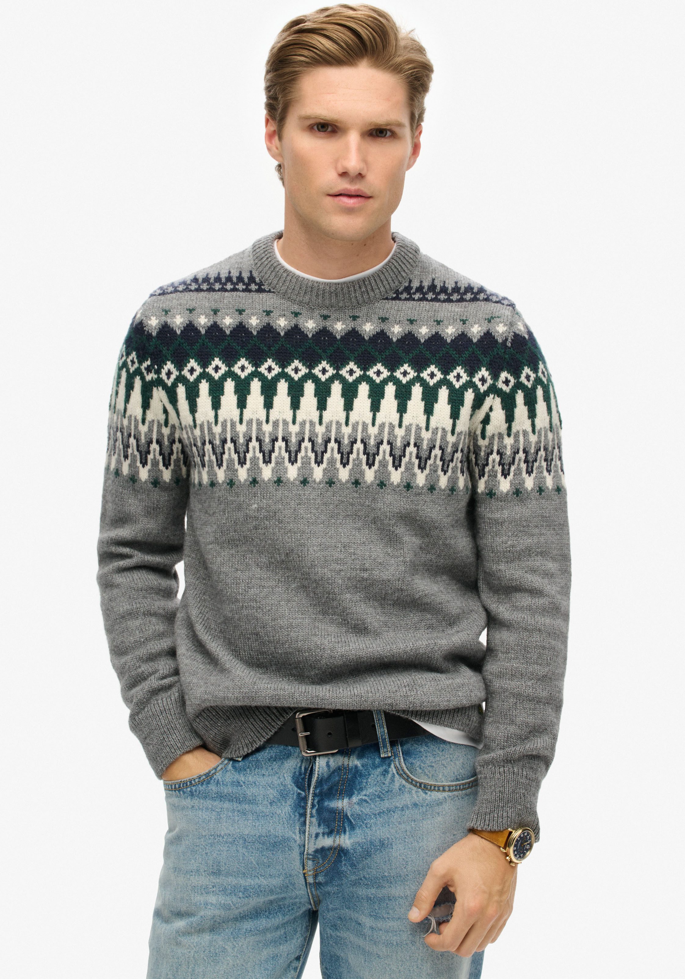 Superdry Trui met ronde hals FAIRISLE KNIT CREW JUMPER