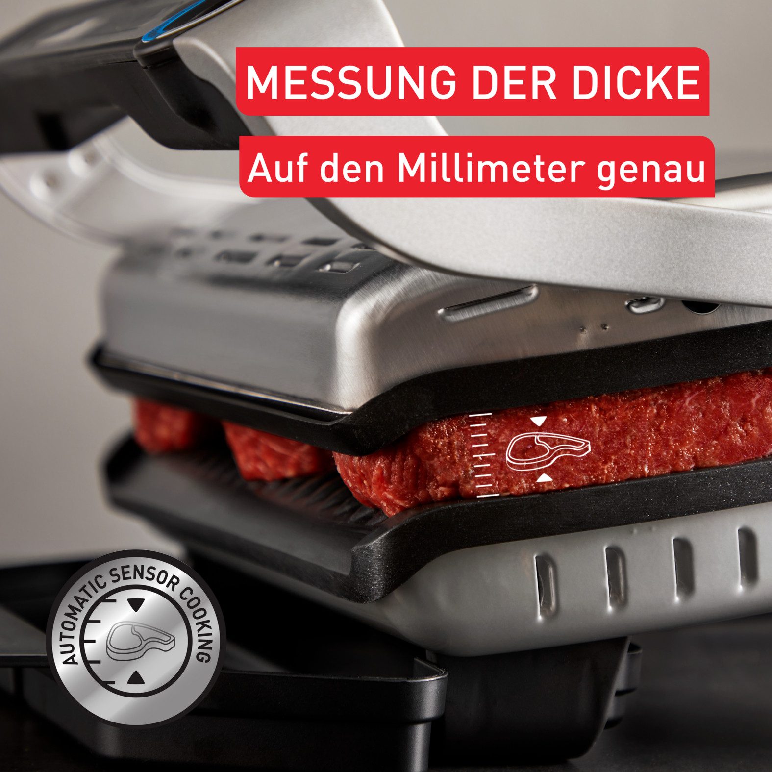 Tefal Contactgrill OptiGrill+, erneuerte Kochstufenanzeige, 6 automatische Programme vernieuwde kookniveau-indicator, 6 automatische programma's, inclusief receptenboek