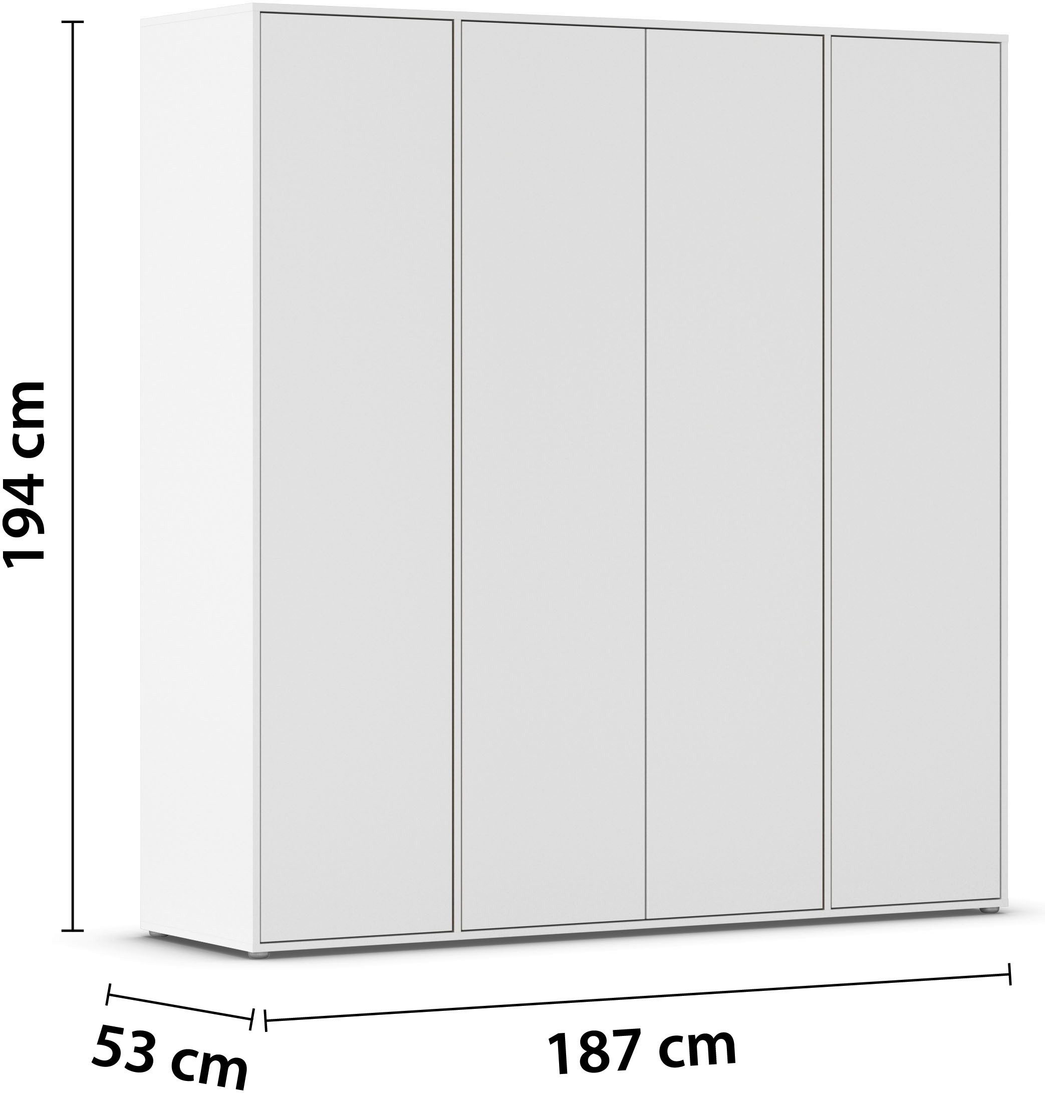 rauch Draaideurkast Kledingkast Kast Garderobe Wasmand NABILA veel Opbergruimte in 2 breedtes met push-to-open functie bestseller made in germany