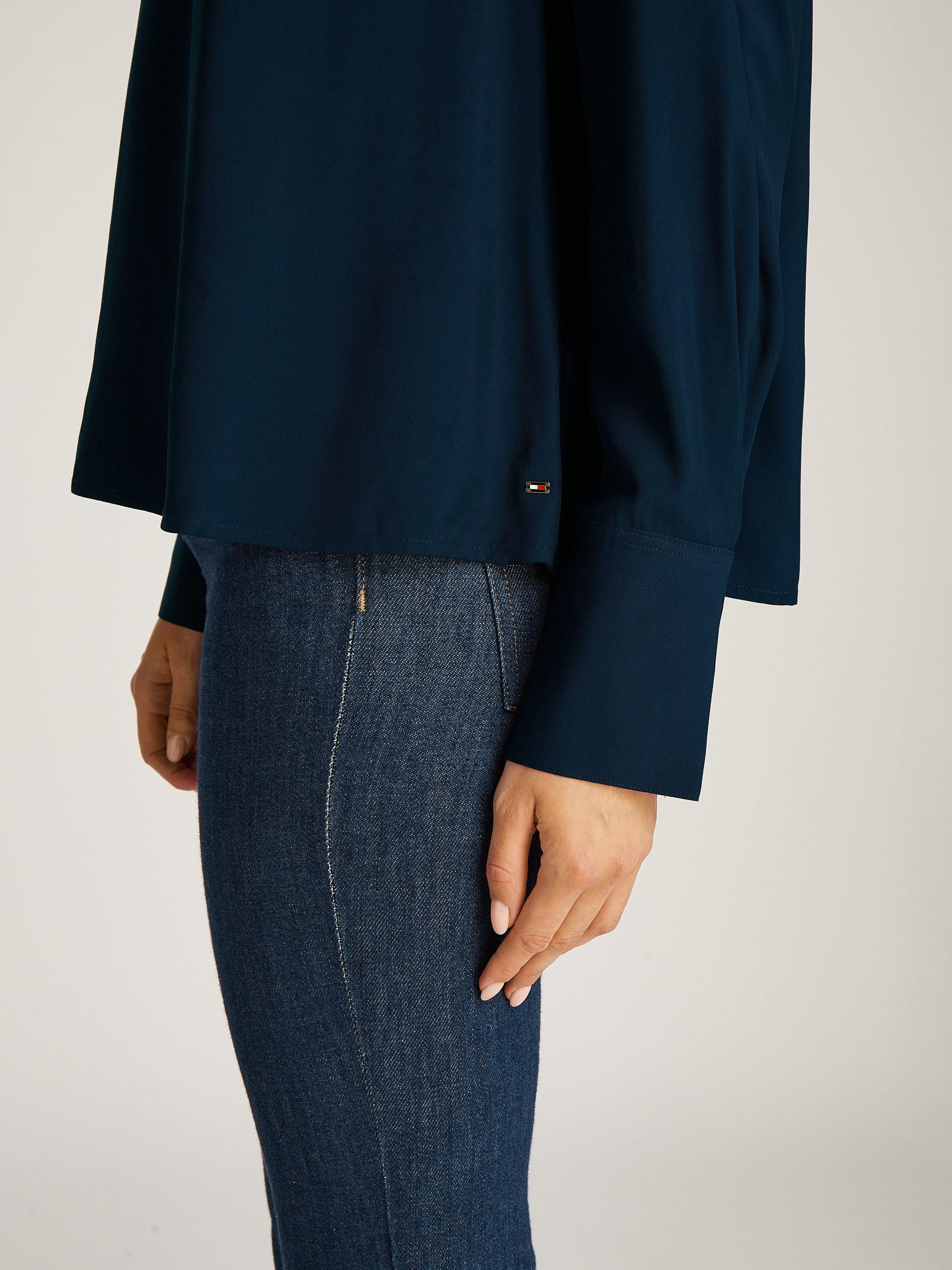 Tommy Hilfiger Blouse met lange mouwen SOFT VIS V NECK LS BLOUSE