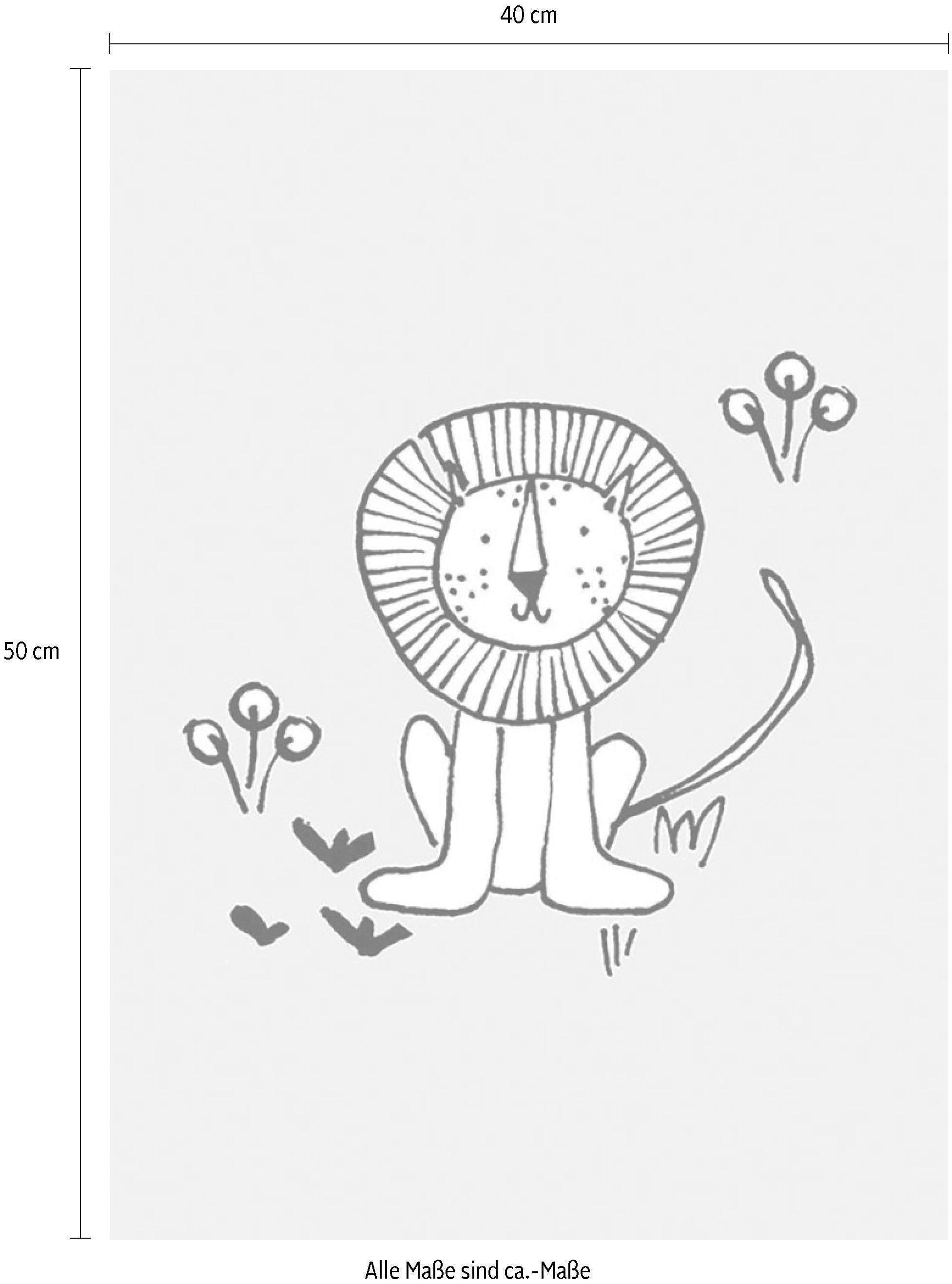 Komar Wanddecoratie Scribble Lion Wanddecoratie - zonder lijst (1 stuk)