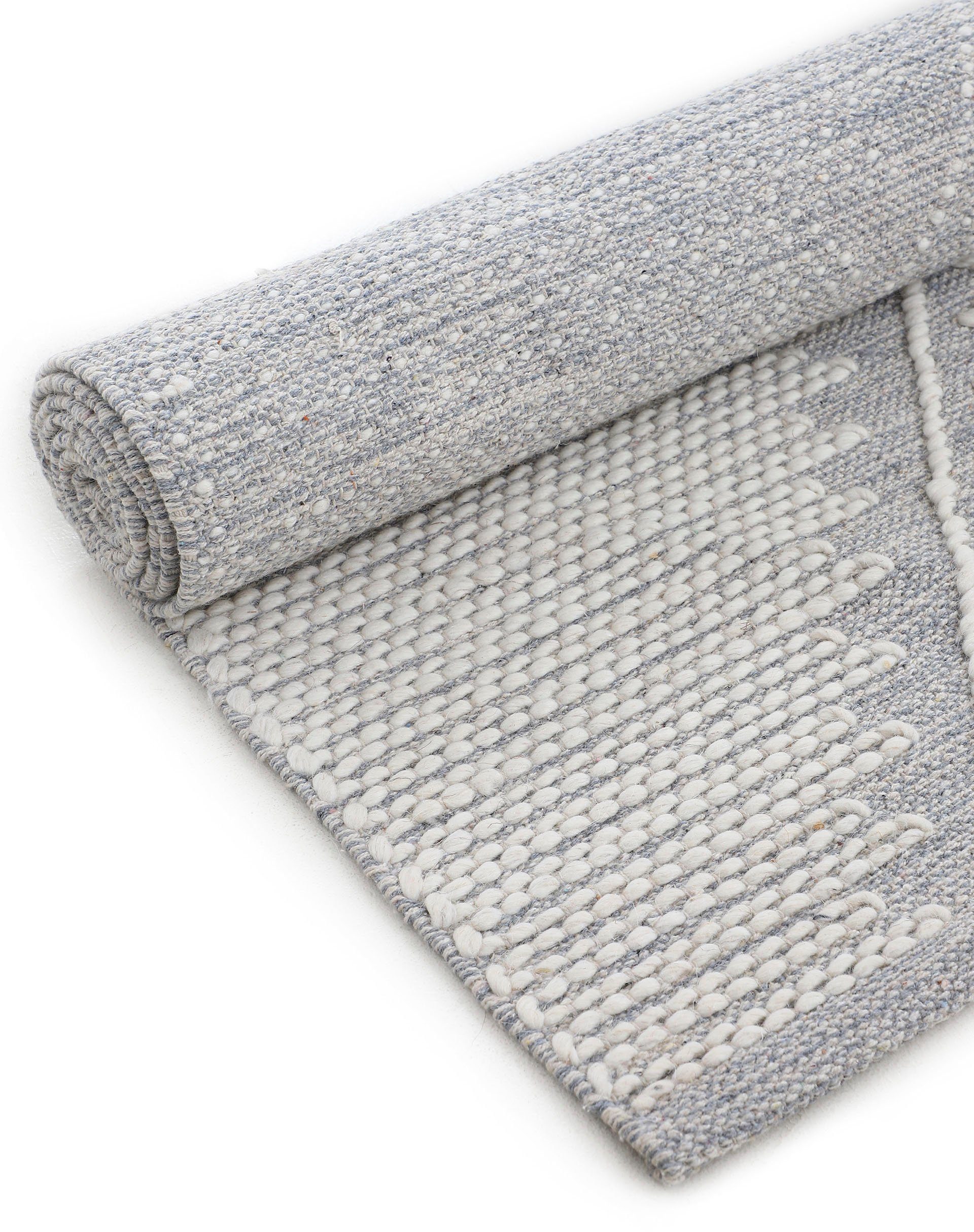 carpetfine Vloerkleed Kelim Durry Handgeweven, geometrisch, hoog-laag effect, handgeweven, 100% katoen