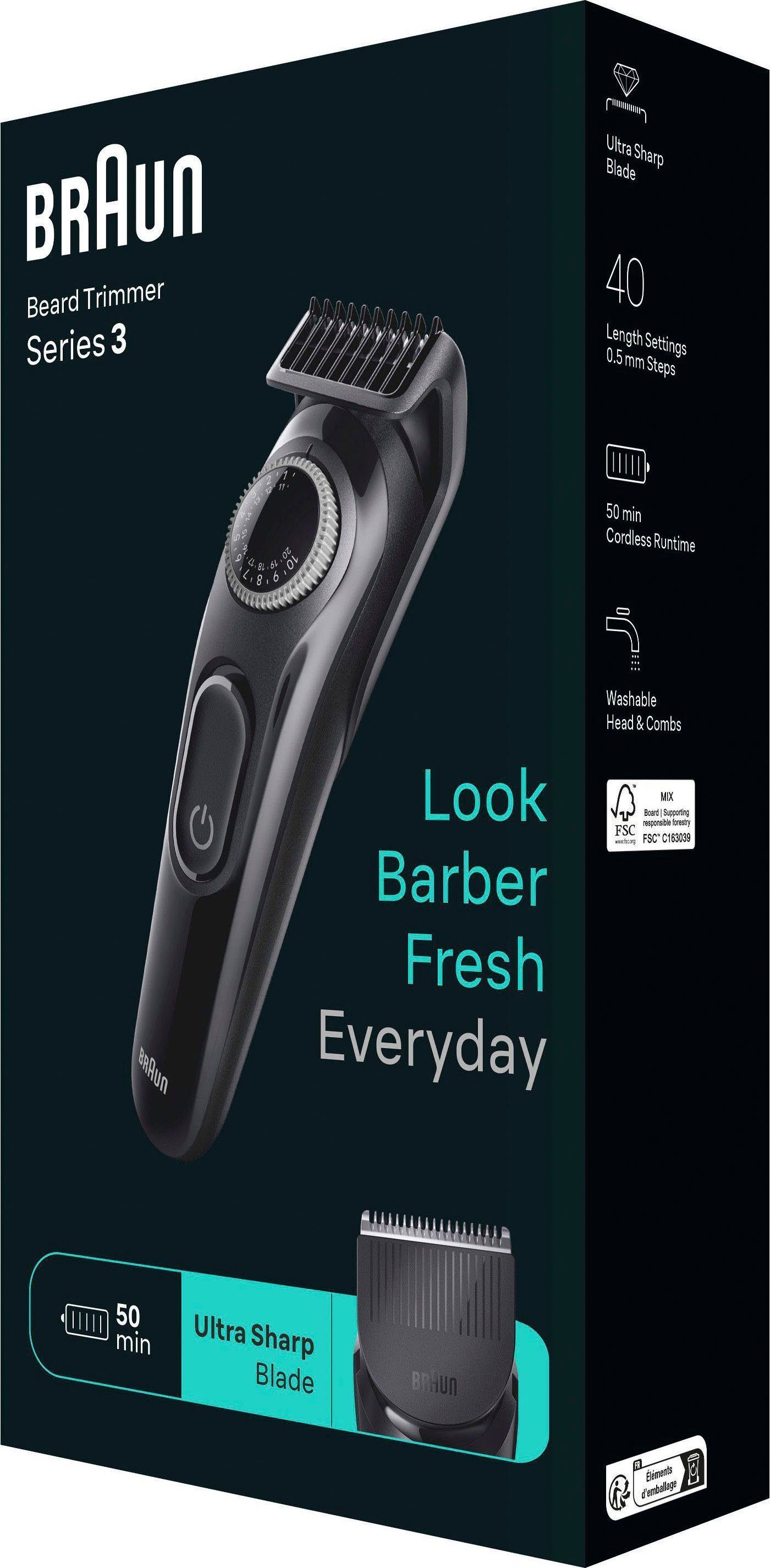 Braun Tondeuse Baardtrimmer BT3410 40 instellingen, oplaadbaar