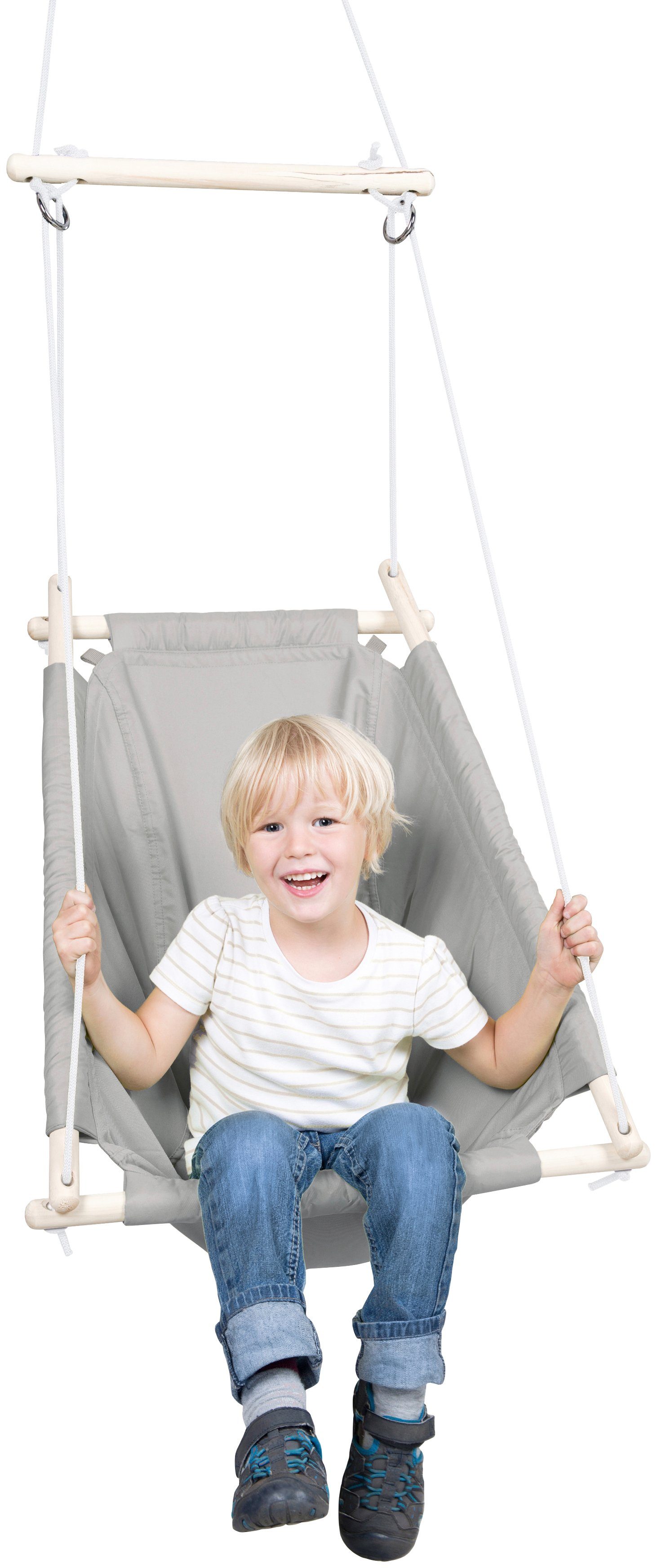Roba® Nestschommel Hängesitz Hangstoel met afneembaar lig-/zitkussen en kruisriem (set)