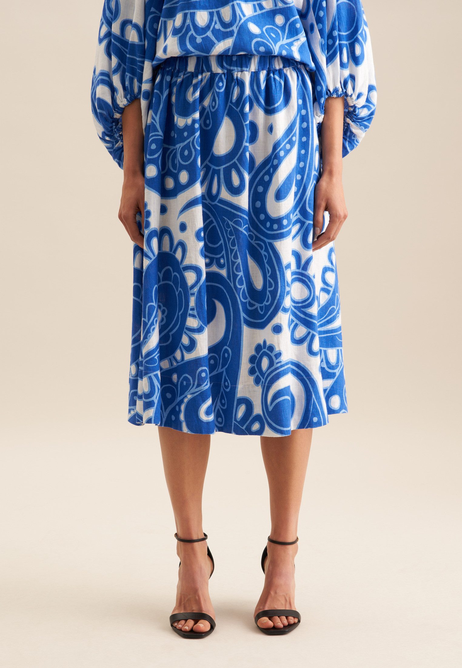 seidensticker Midirok Zwarte roos