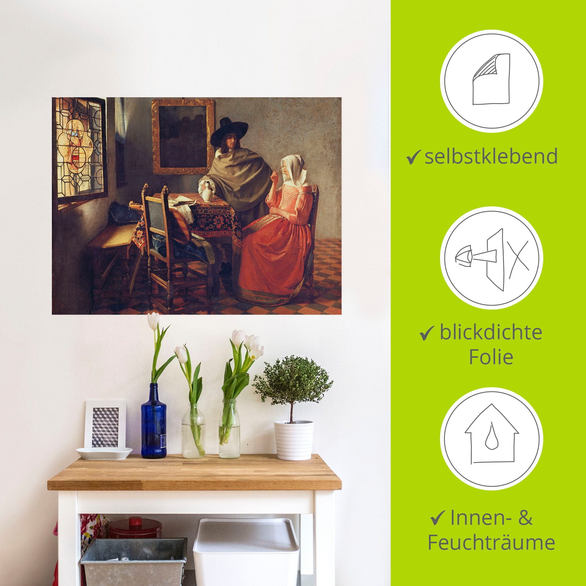 Artland Artprint Het glas wijn. Om 1660x61 als artprint op linnen, poster, muursticker in verschillende maten