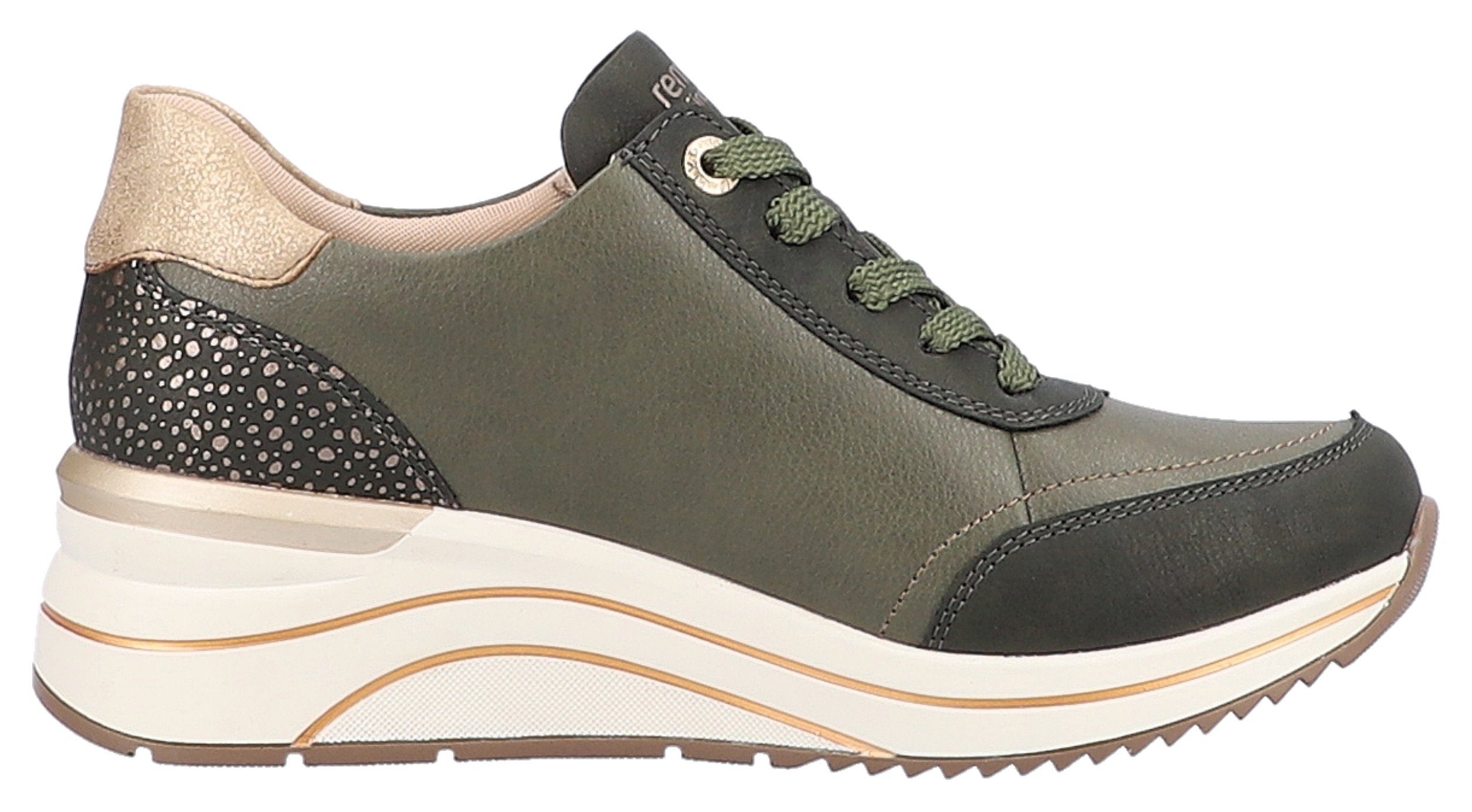 Remonte Sneakers met sleehak met praktische verwisselbare binnenzool, vrijetijdsschoen, lage schoen, veterschoen