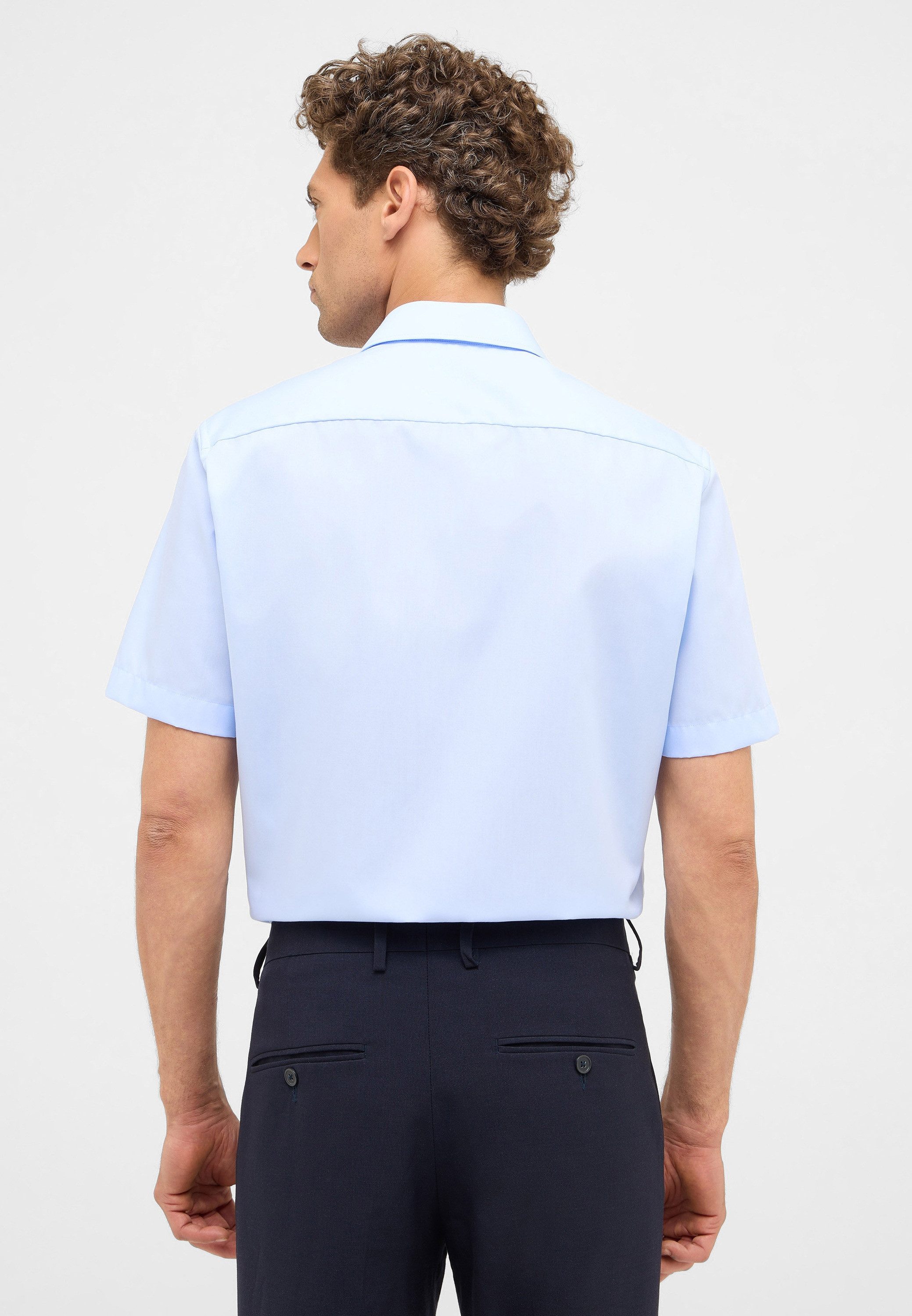 Eterna Overhemd met korte mouwen Slim fit NON IRON (strijkvrij)