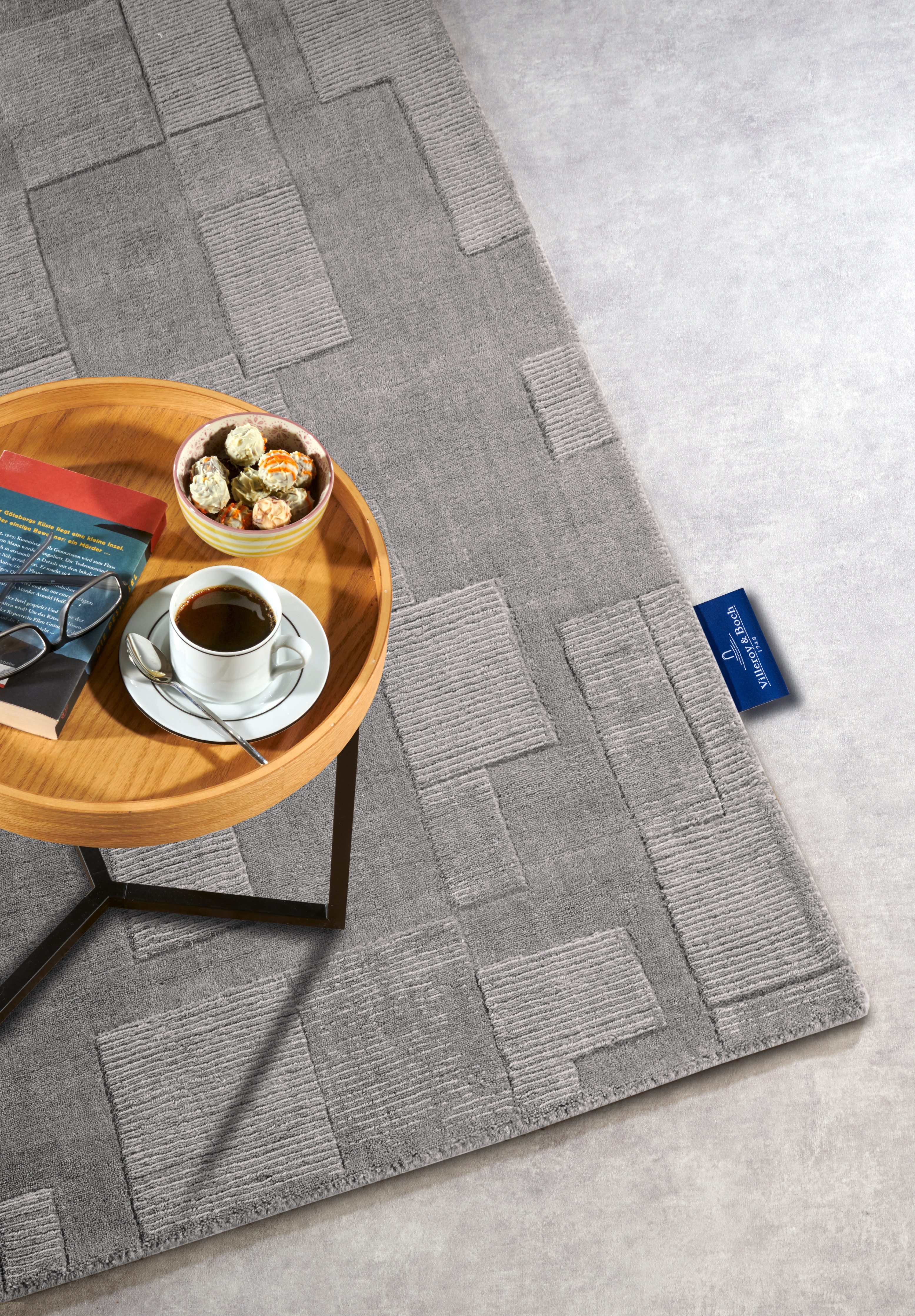 Villeroy & Boch Wollen kleed Wilhelmine Loper, handgeweven, wol, natuur, woonkamer, geometrie, boho