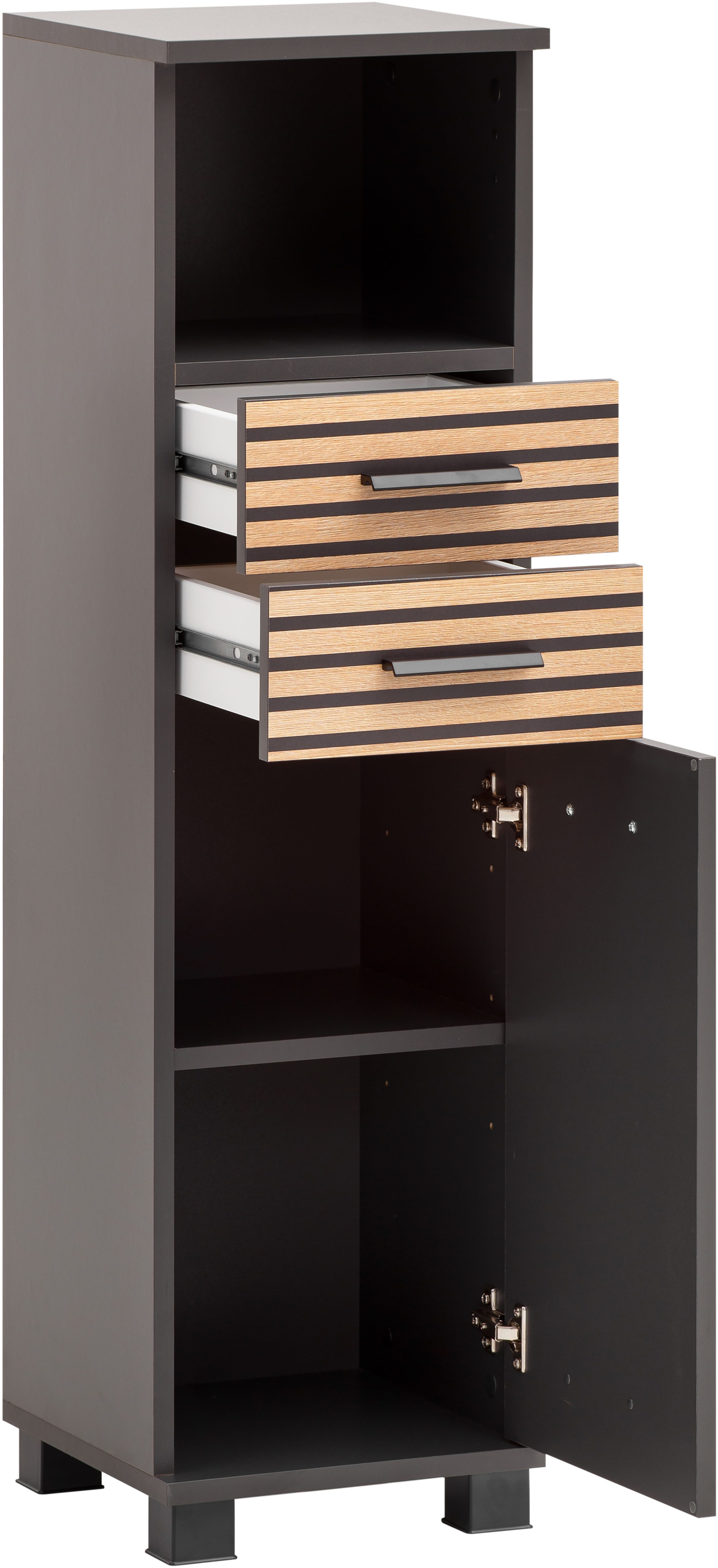Schildmeyer Halfhoge kast Katta, breedte 30 cm Verwisselbare deur aanslag, lades met akoestische print
