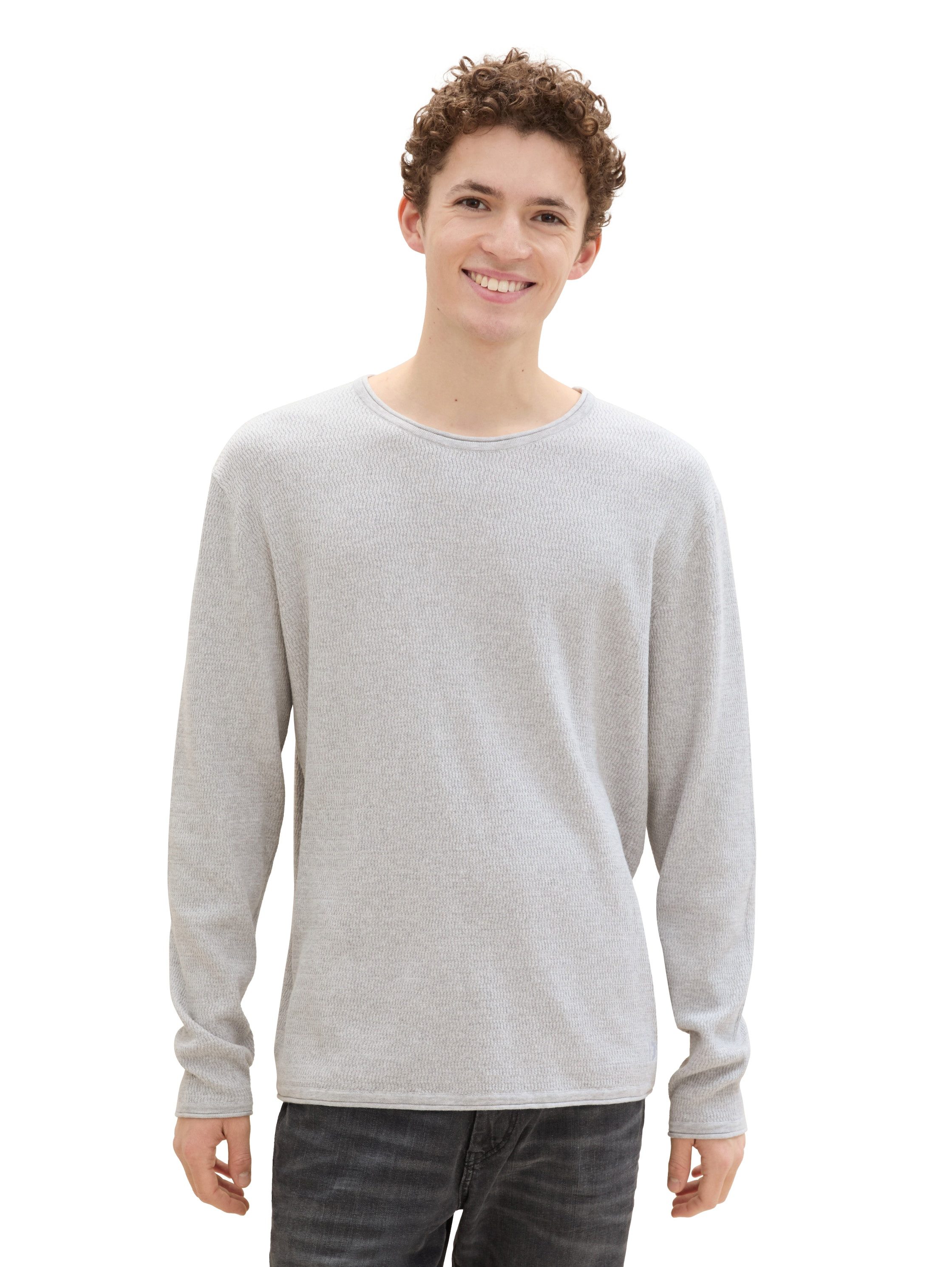 Tom Tailor Denim Trui met ronde hals met structuur