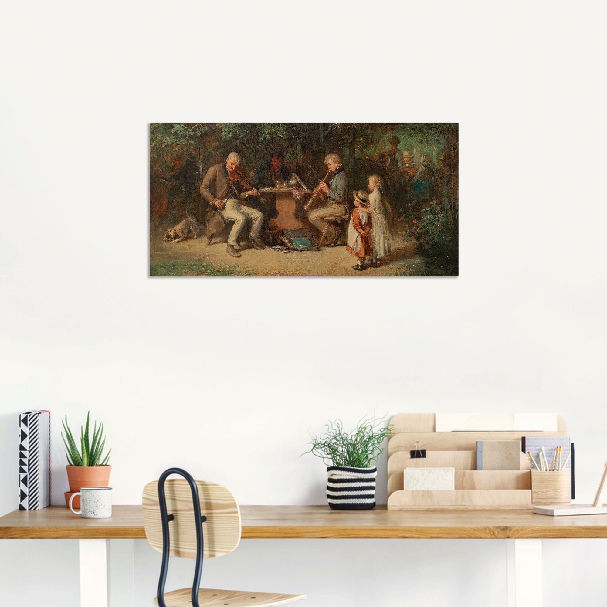 Artland Artprint Muzikanten in de tavernetuin als artprint van aluminium, artprint op linnen, muursticker of poster in verschillende maten
