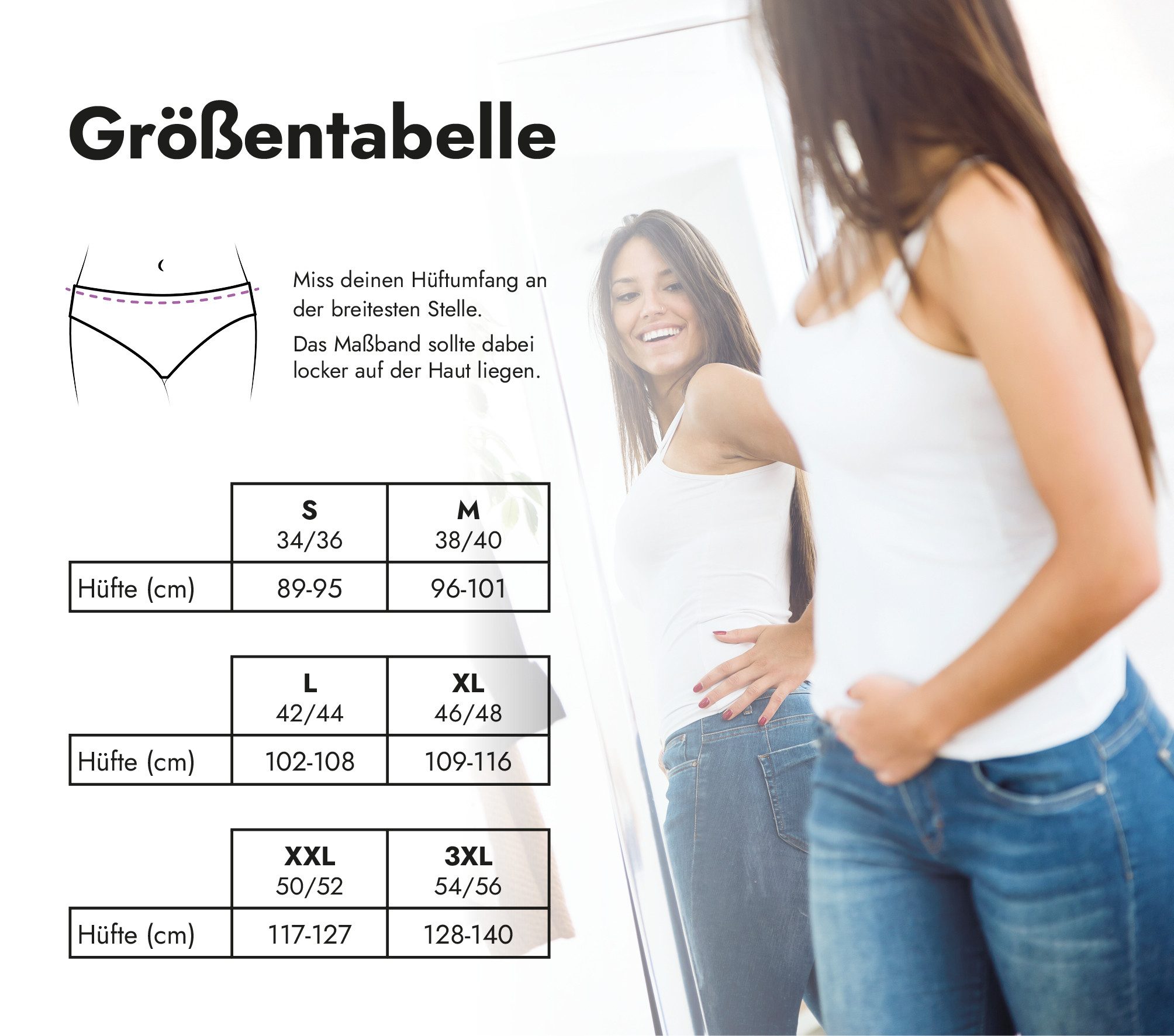 Hydas Incontinentieslip mit elegantem Spitzenbund und integrierter Saugeinlage, aus Baumwolle