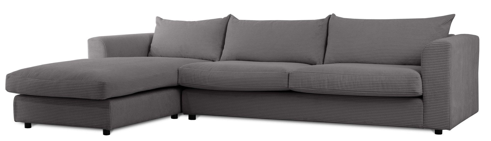 LeGer Home by Lena Gercke Hoekbank Avelina Breedte 297 cm, in cord- en chenille-stof, rugkussen met veren (2-delig)