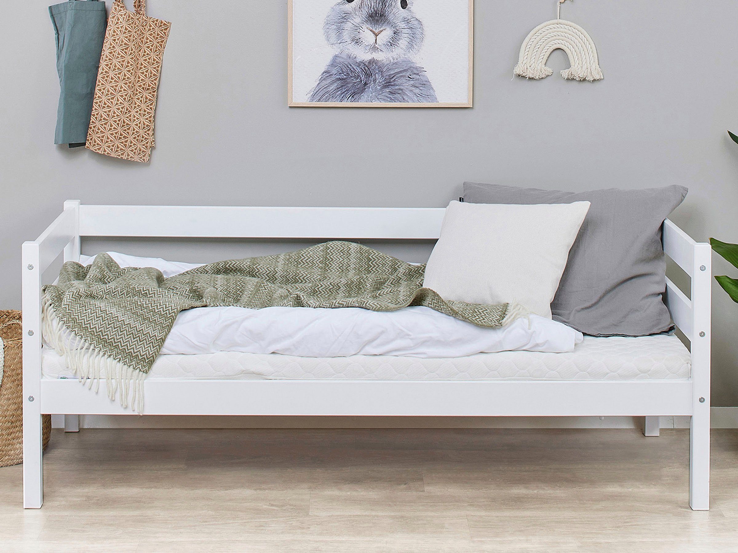 Hoppekids 1-persoonsledikant ECO Comfort kinderbed, massief grenenhout, tienerbed inclusief lattenbodem (set)