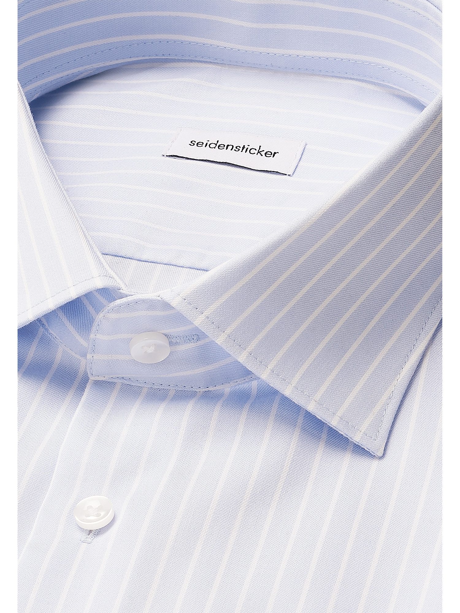 seidensticker Businessoverhemd Zwarte roos Slim 1/1 Kent kraag gestreept