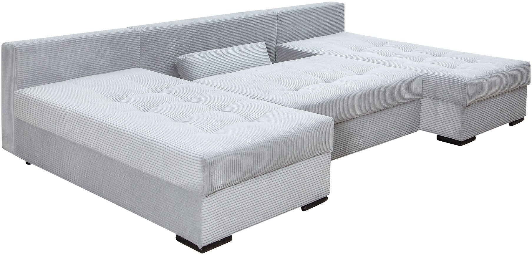 COLLECTION AB Zithoek Josy U-vorm, breedte 269 cm, platweefsel, structuur, kunstleer