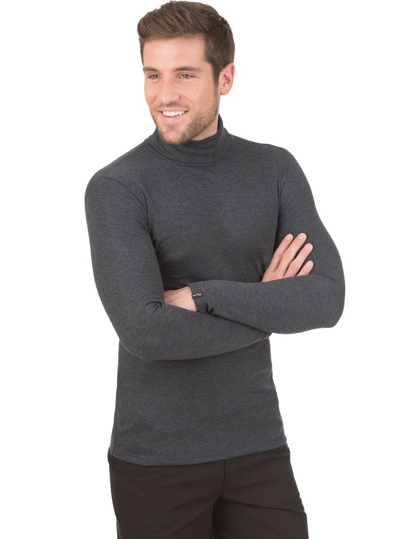 Trigema Colshirt TRIGEMA T-shirt (1-delig) heren t-shirts maat XXL grijs