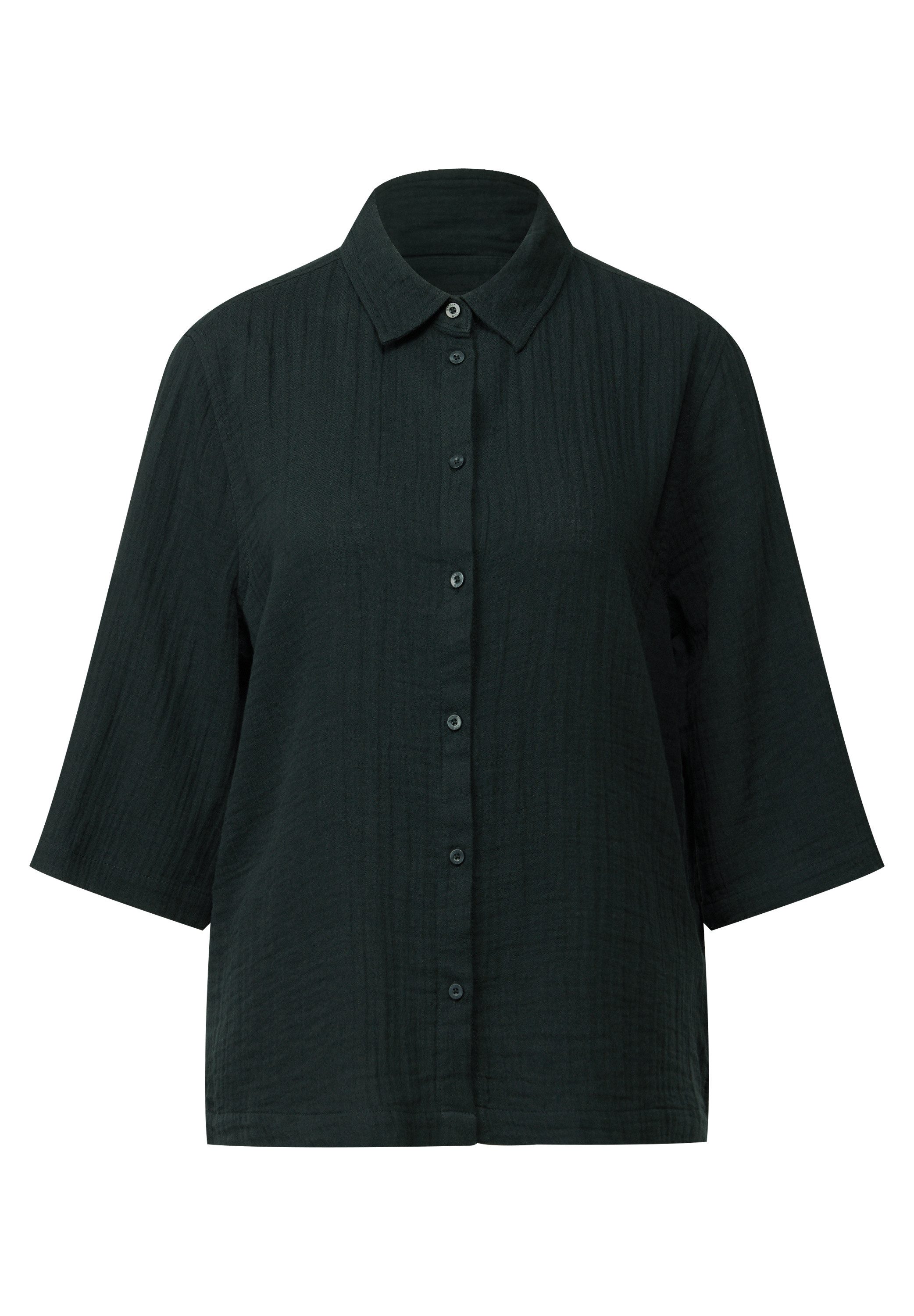 STREET ONE Overhemdblouse in mousseline look
