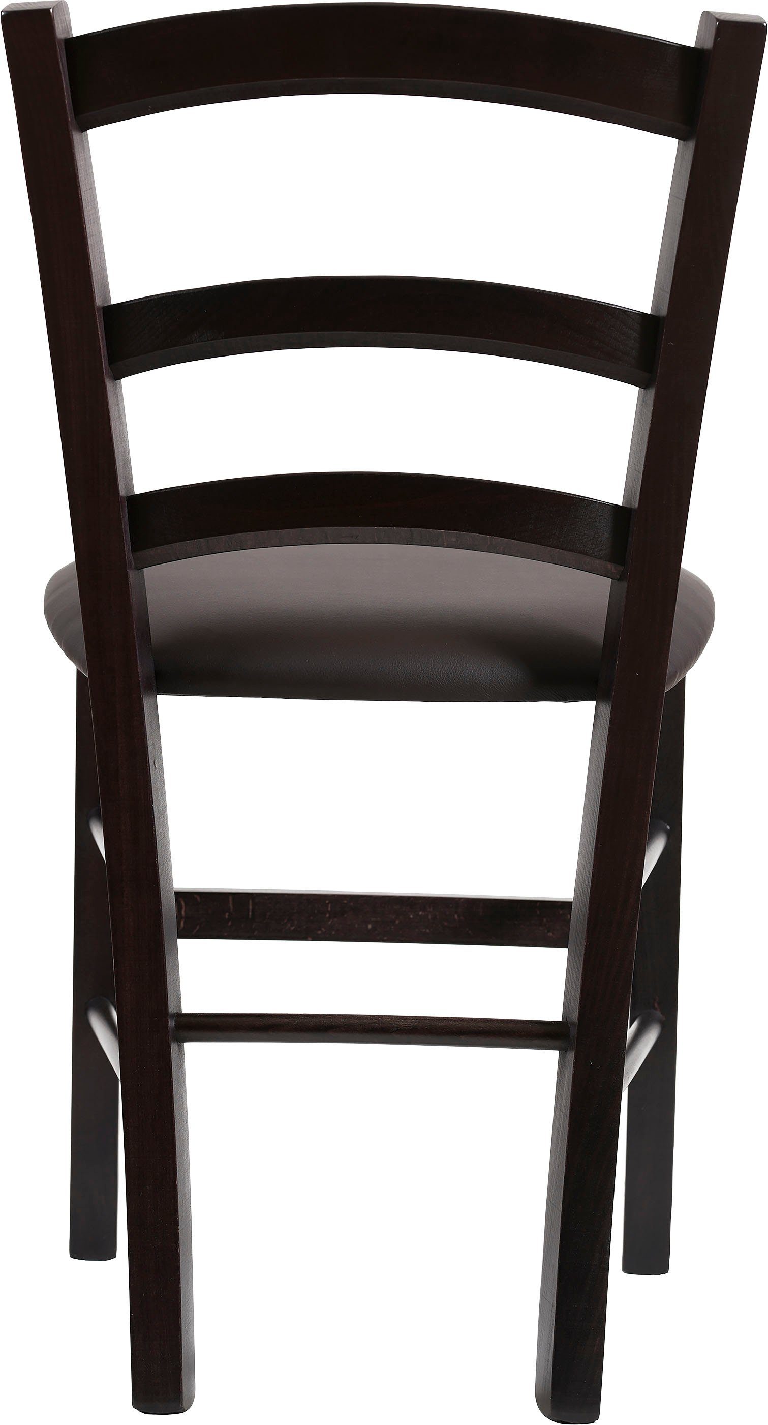Home affaire Eetkamerstoel Super Paesana Massief beukenhout overtrokken met kunstleer (set, 2 stuks)