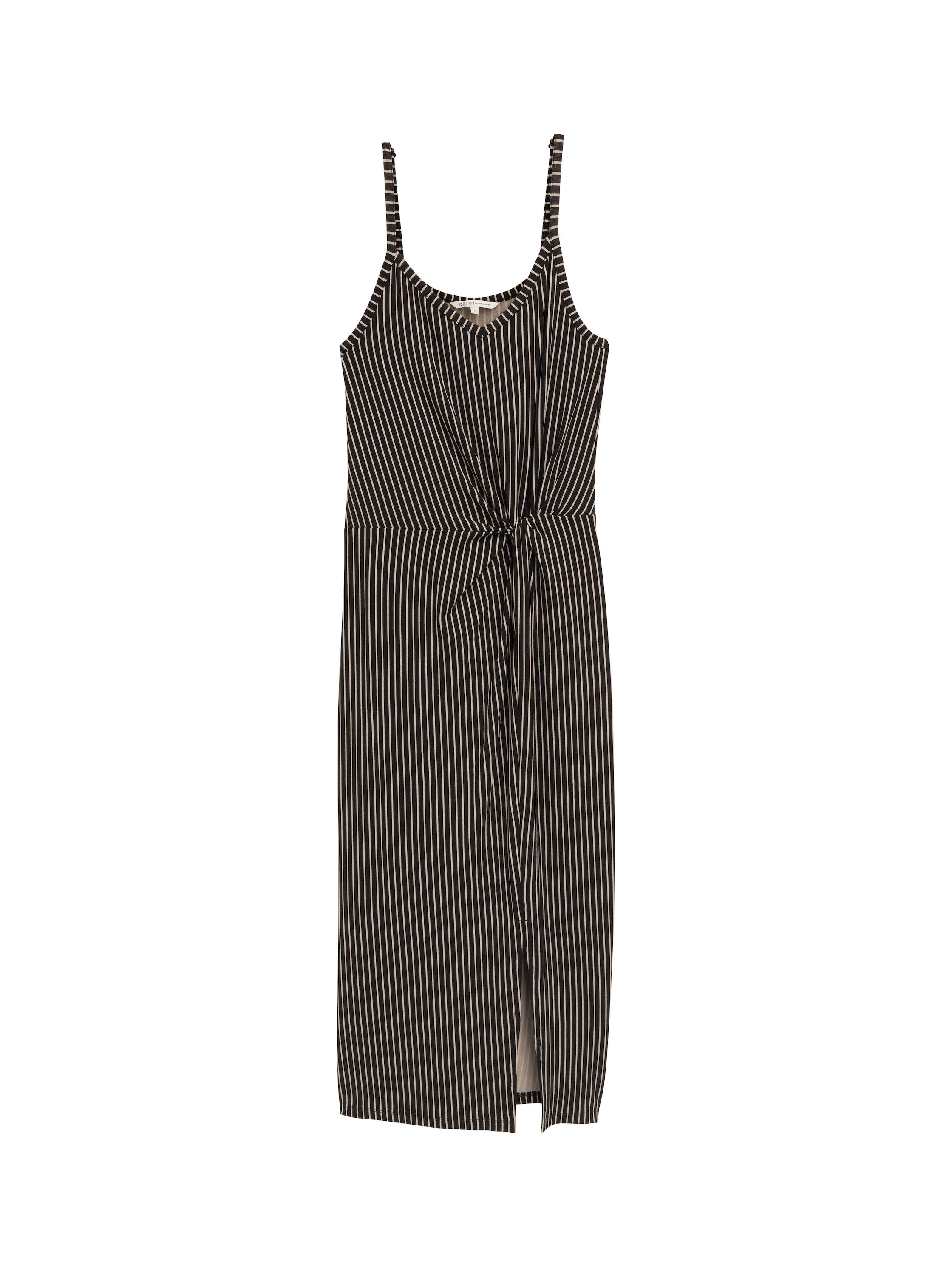 Tom Tailor Denim Midi-jurk met grafisch patroon en spaghetti-bandjes