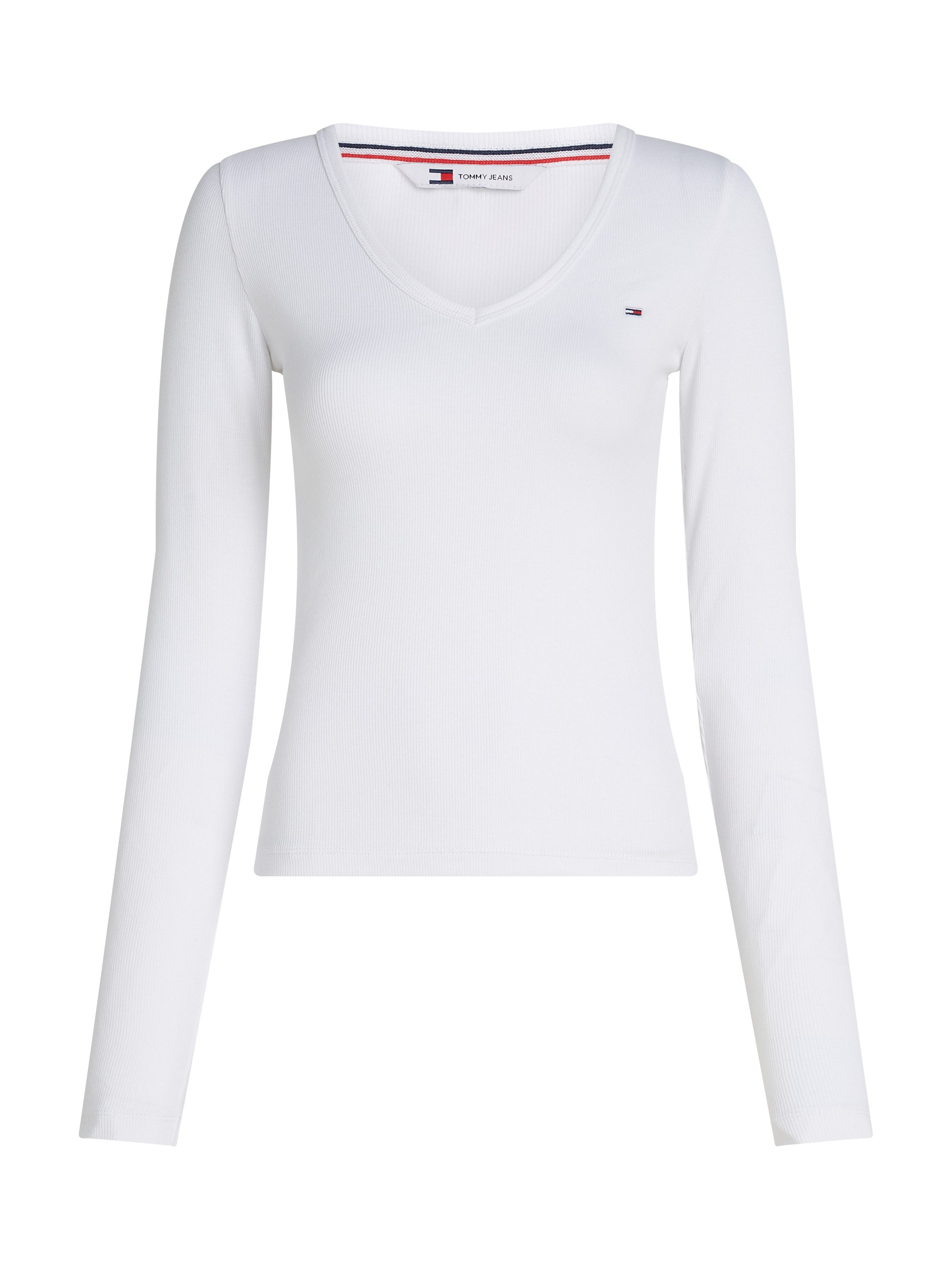 TOMMY JEANS Shirt met lange mouwen TJW SLIM ESSENTIAL RIB V LS
