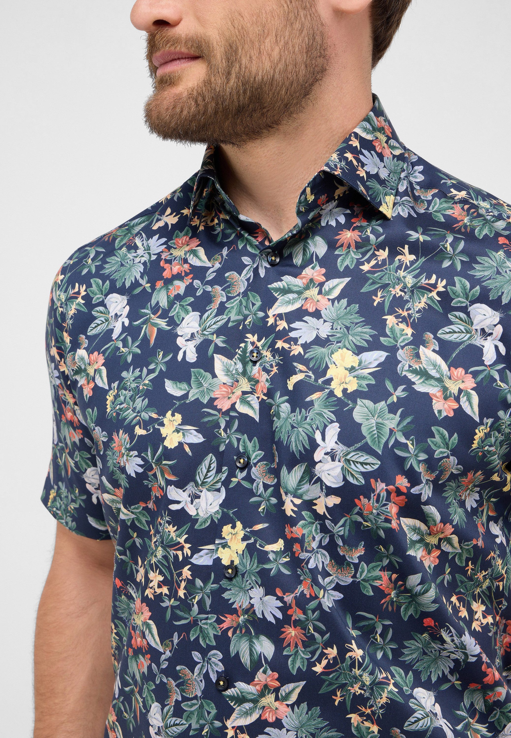 Eterna Overhemd met korte mouwen Comfort fit NON IRON (strijkvrij)
