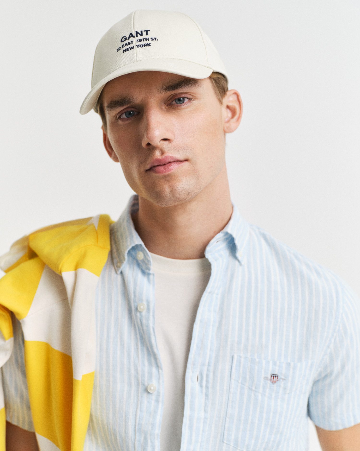 Gant Overhemd met korte mouwen REG COTTON LINEN STRIPE SS SHIRT