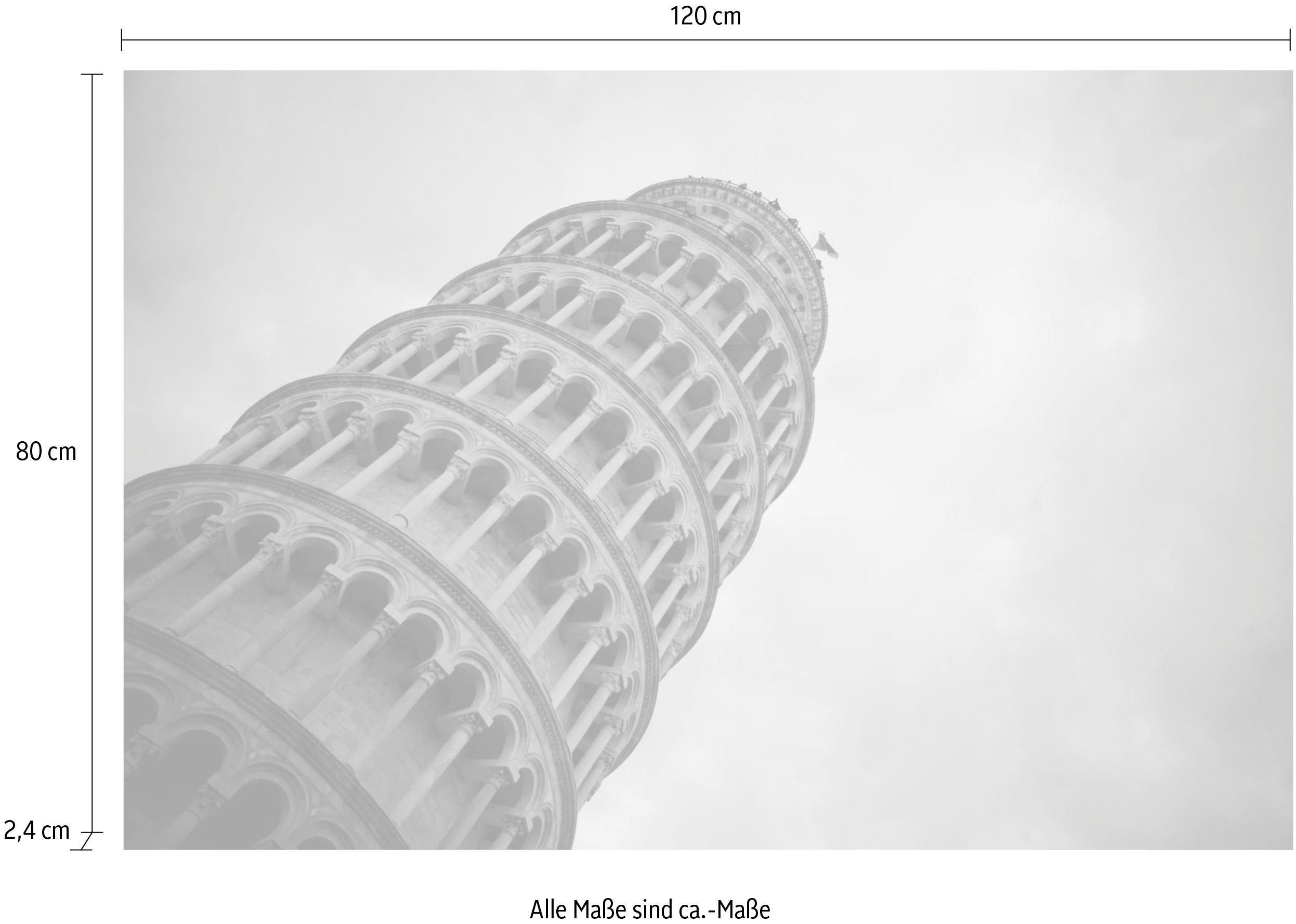 queence Artprint op acrylglas De scheve toren Fine Art-print in galeriekwaliteit