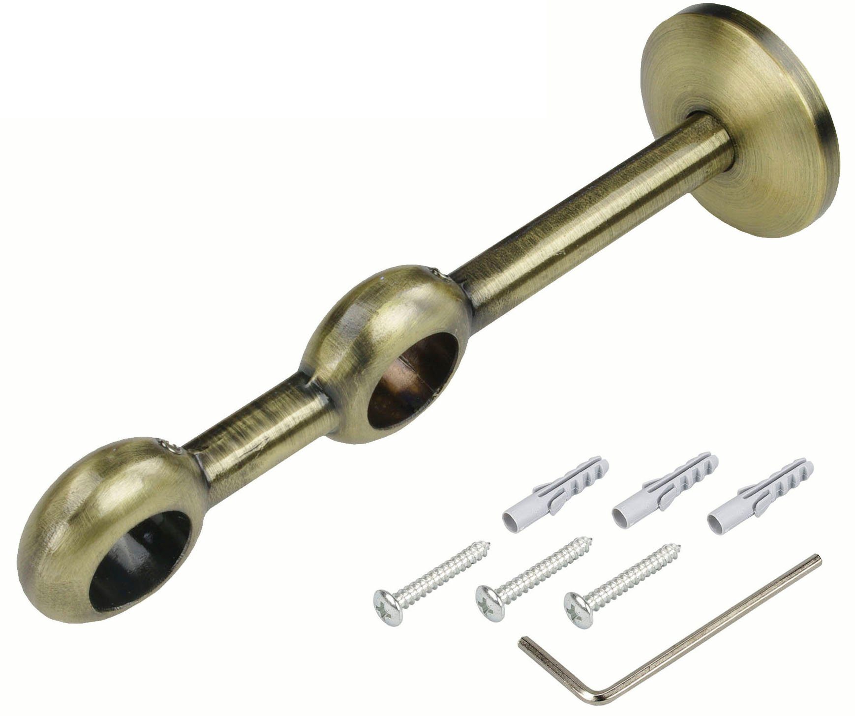 Liedeco Gordijnroedehouder Dubbele beugel, steun 2-sporig "Esperanca" voor 16 mm stangen (1 stuk)