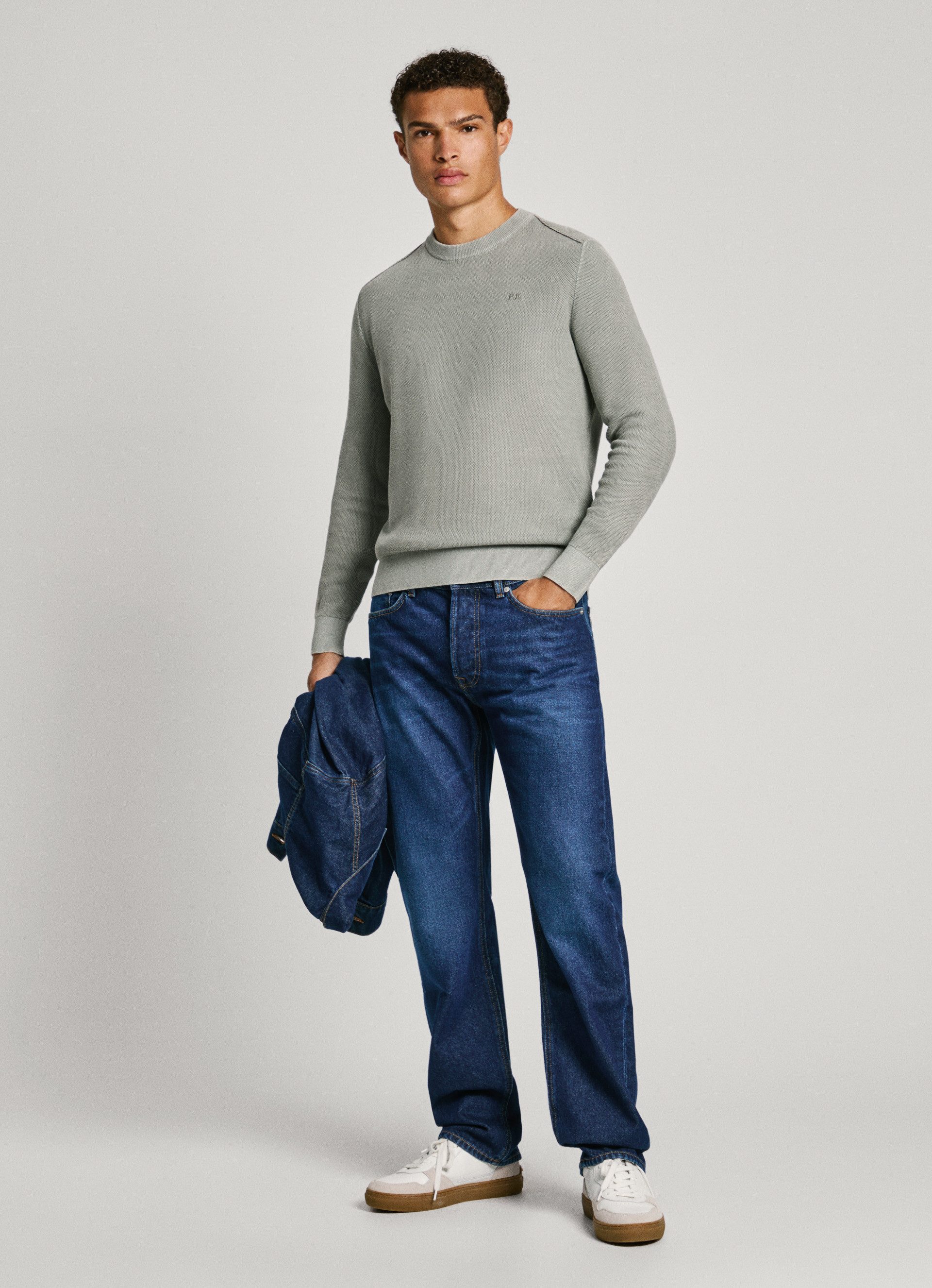 Pepe Jeans Trui met ronde hals Craig in gewassen look