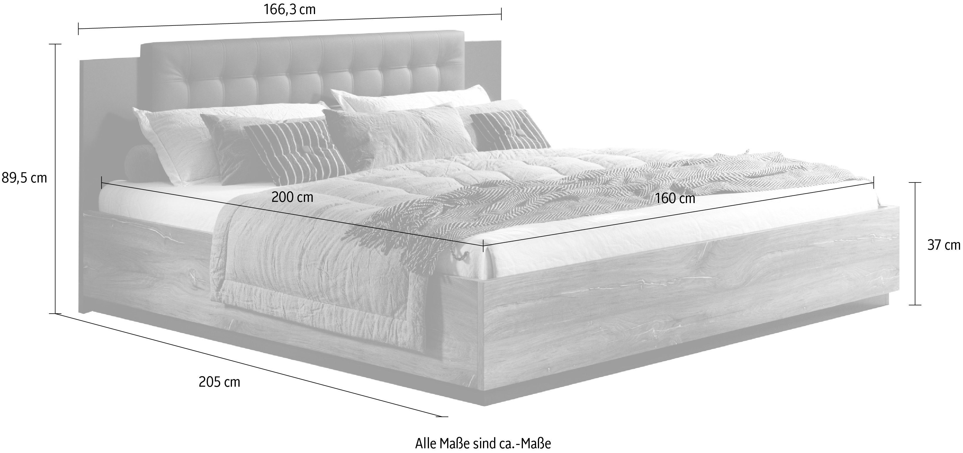 INOSIGN Bedframe Sigma Tweepersoonsbed in twee breedtes met een gepolsterde hoofdeinde