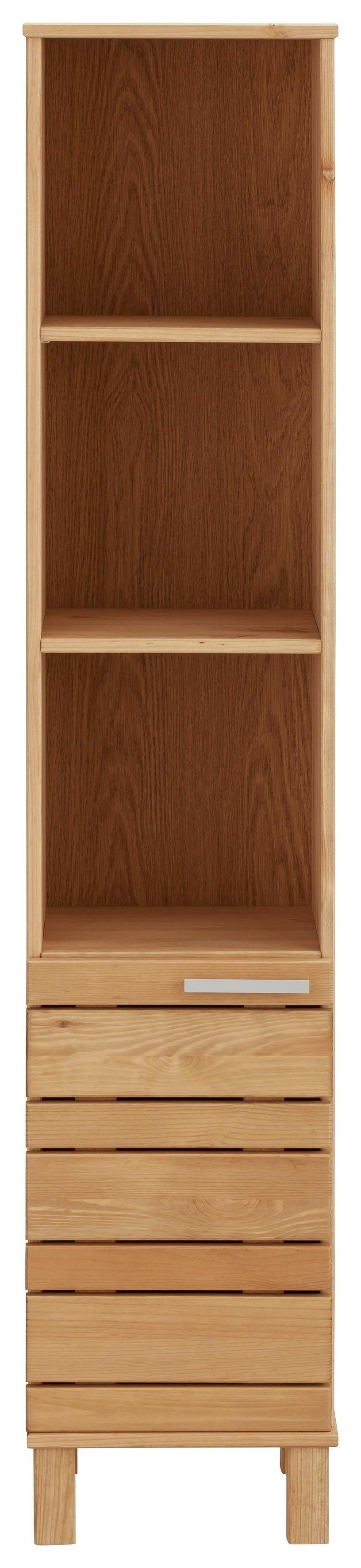 Home affaire Hoge kast Josie Breedte 30 cm, van massief hout, verstelbare planken, metalen grepen