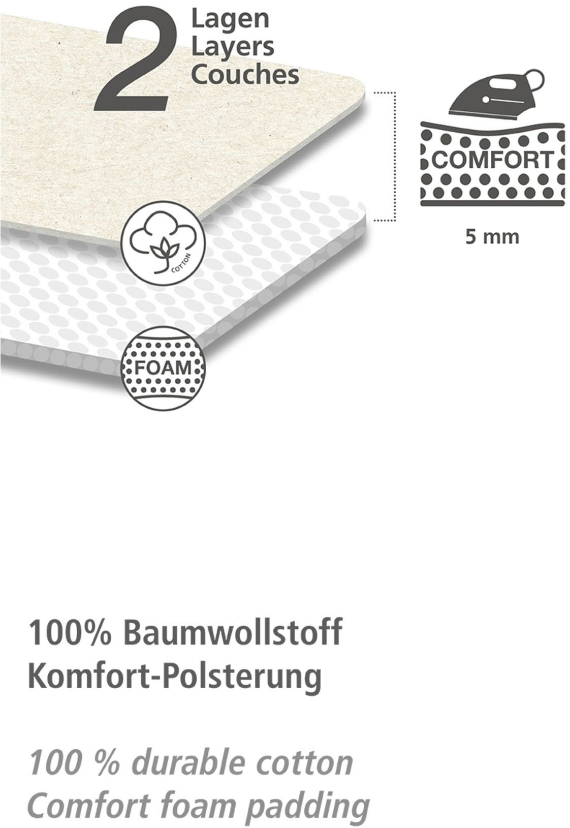 WENKO Strijkplank Model Base in hoogte verstelbaar, ruimtebesparend inklapbaar