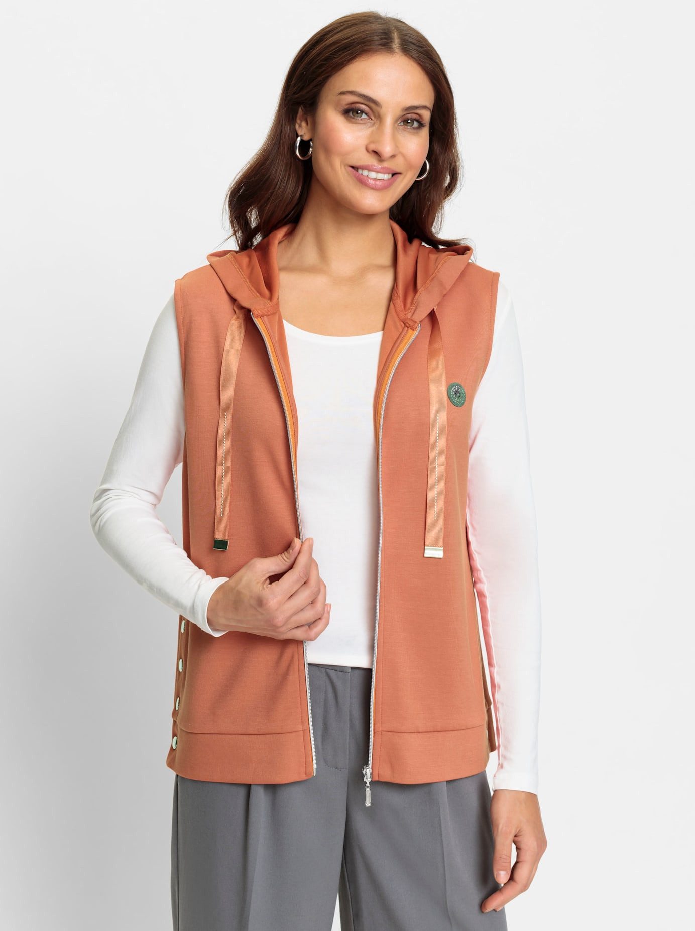 Classic Inspirationen Sweatvestje dames gilets maat 46 oranje