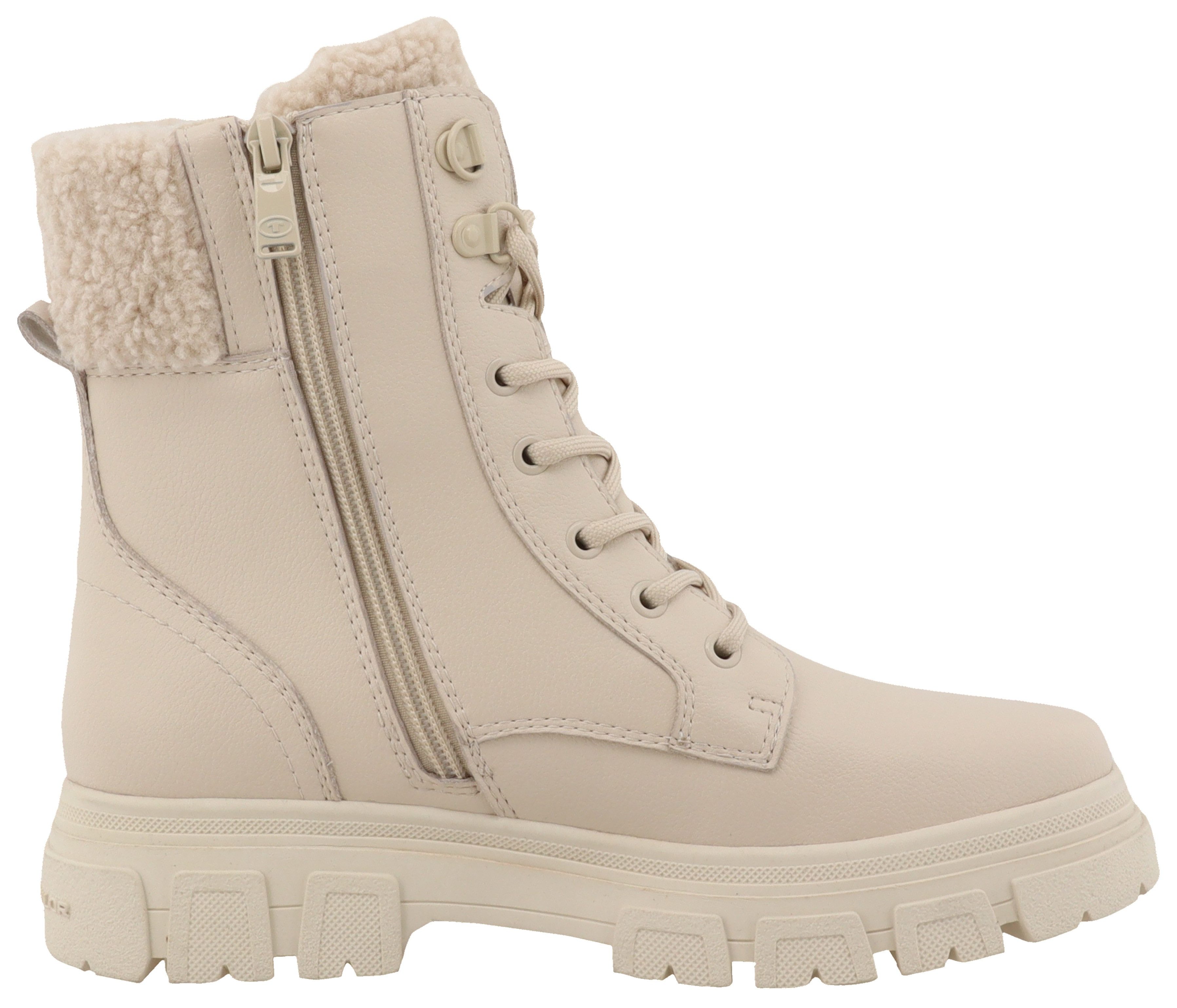 Tom Tailor Winterlaarzen blokhak, veterschoenen, met binnenrits, breedte g