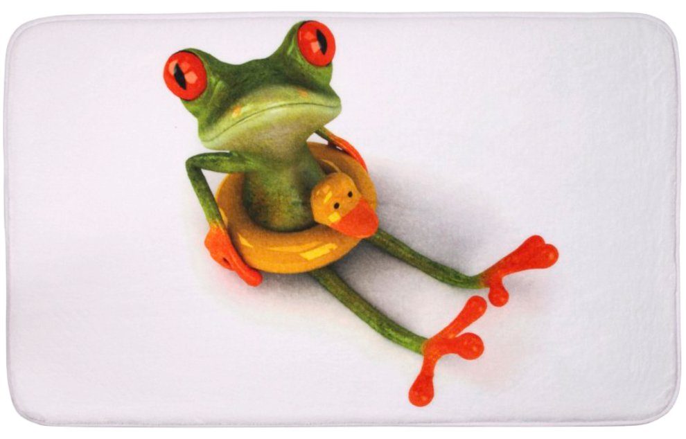 Sanilo Set badkameraccessoires Froggy bestaand uit toiletzitting, badmat en wastafelplug (complete set, 3-delig)