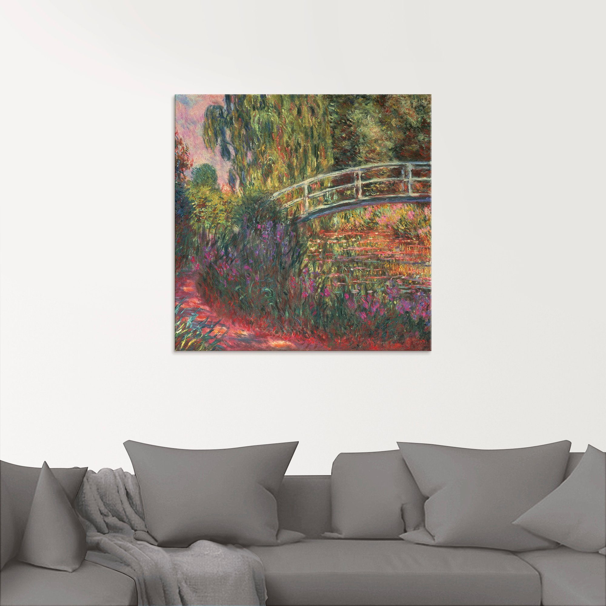 Artland Print op glas Japanse brug in de tuin van Giverney