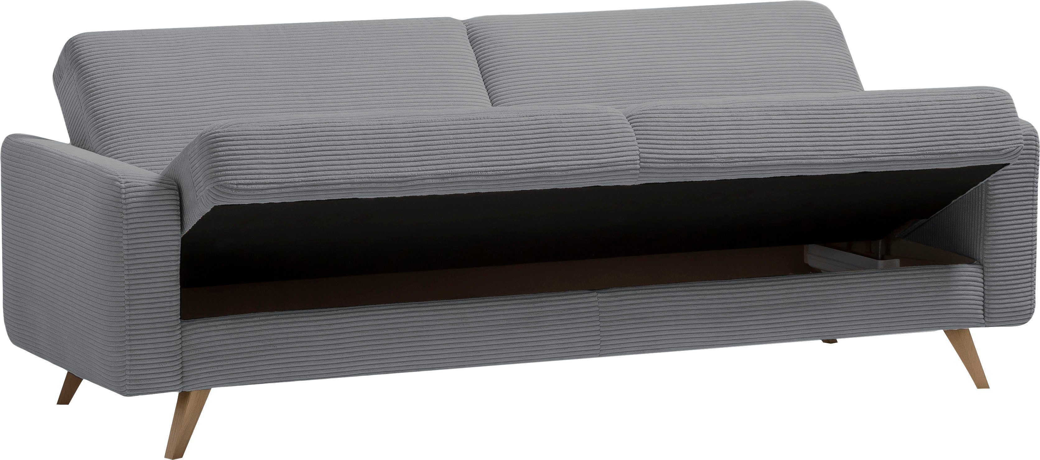 exxpo - sofa fashion 3-zitsbank Samso, elegant en comfortabel, actuele cord bekleding, kantelbank