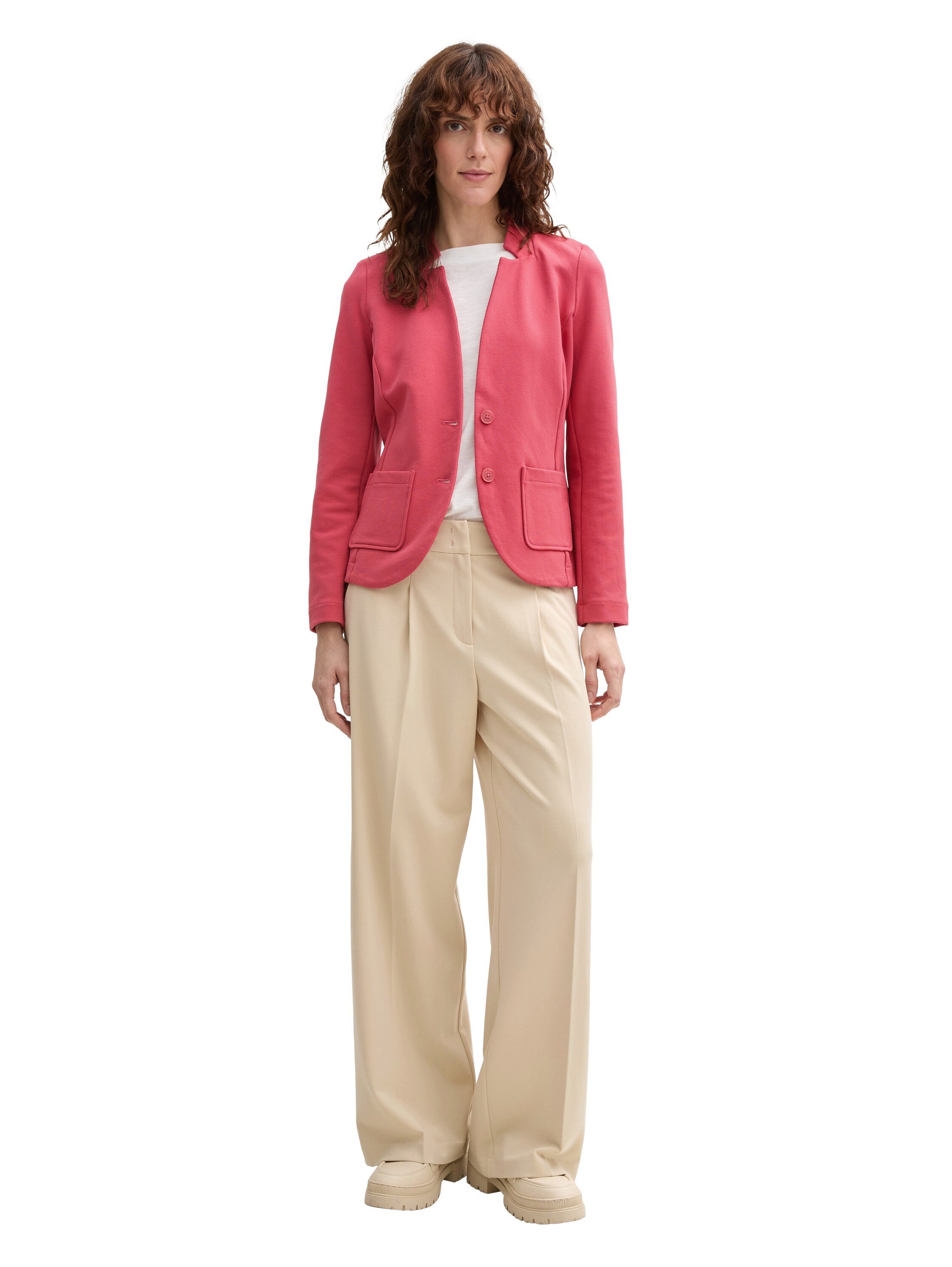 Tom Tailor Sweatblazer Ottoman met opgestikte zakken en structuur
