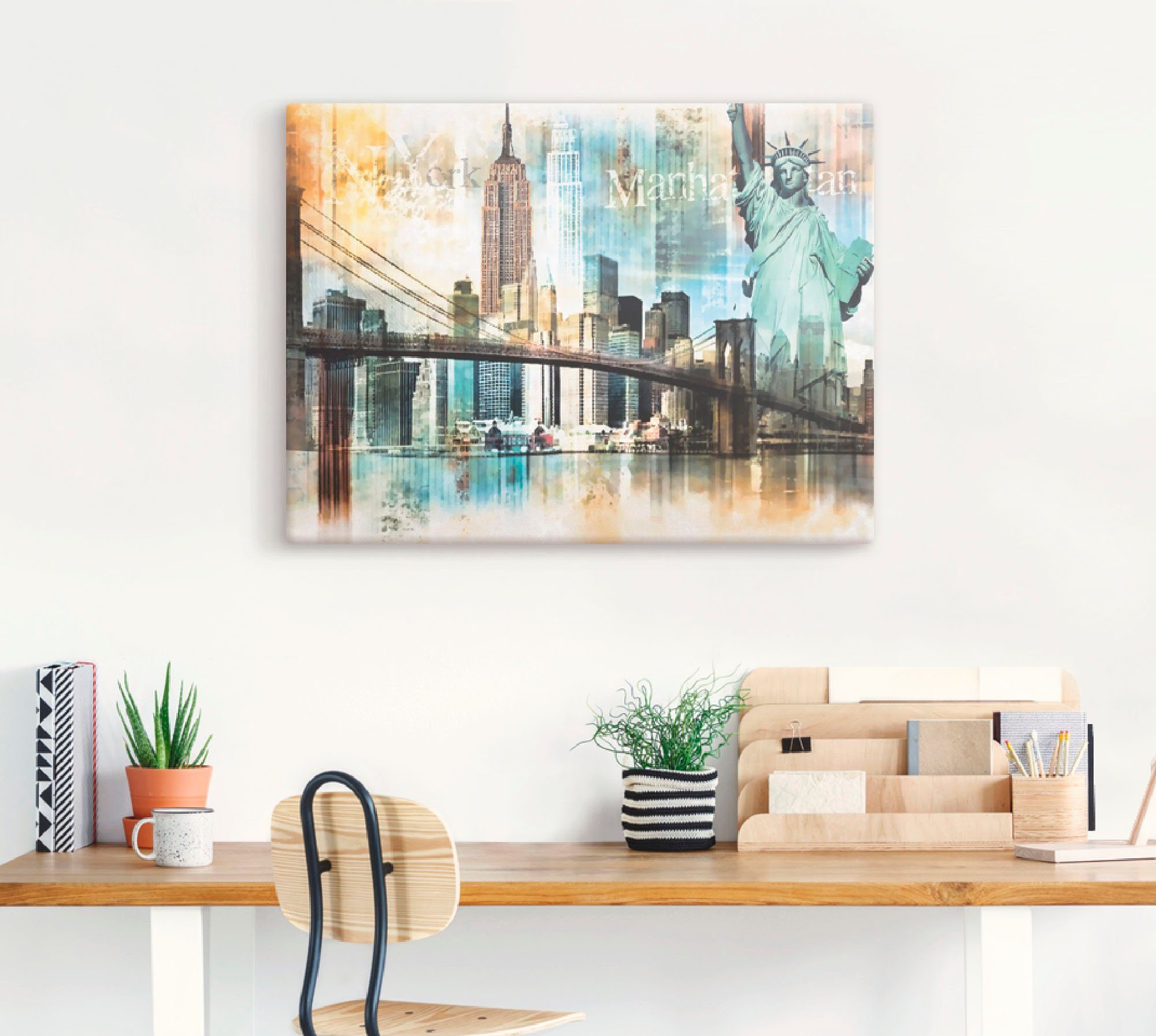 Artland Artprint New York skyline collage IV als artprint op linnen, poster in verschillende formaten maten
